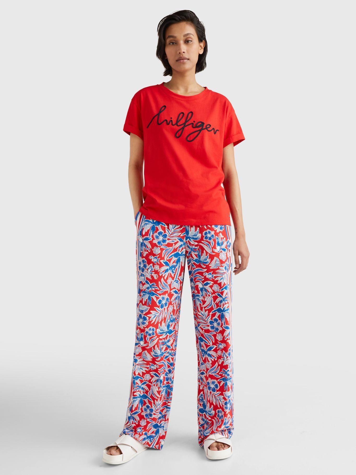 Polera Relaxed Con Logo Script Rojo Tommy Hilfiger-0