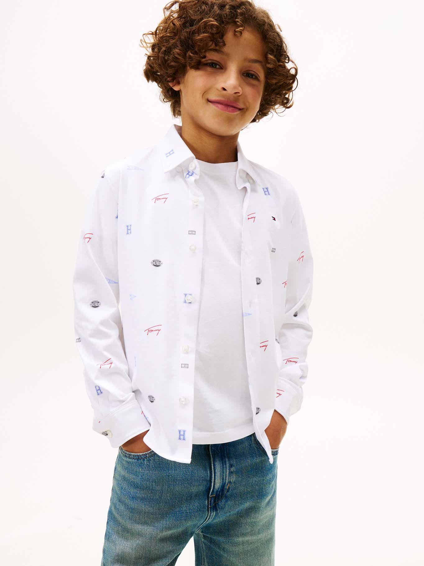 Camisa Varsity De Niño Blanco Tommy Hilfiger-0
