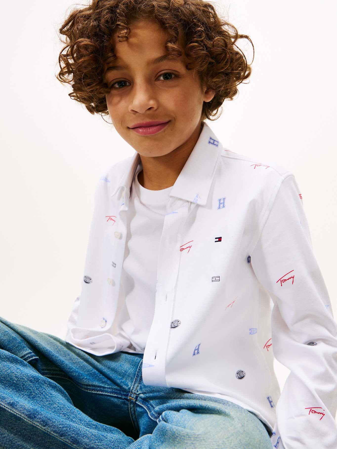 Camisa Varsity De Niño Blanco Tommy Hilfiger-3