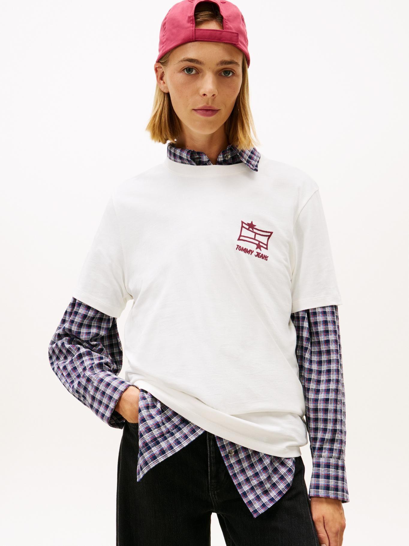 Polera Con Logo Gráfico Relaxed Fit Tommy Jeans Blanco-0