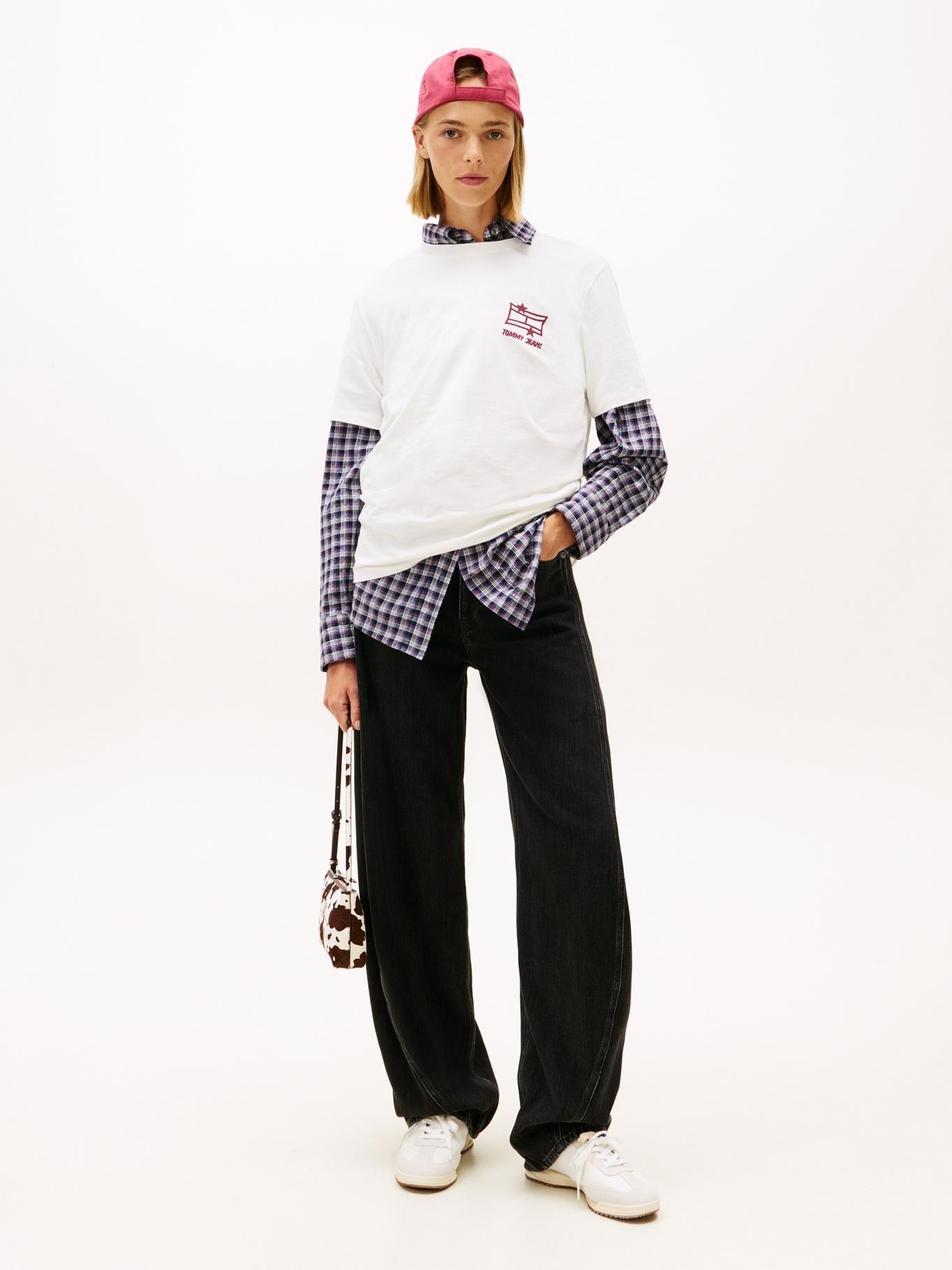 Polera Con Logo Gráfico Relaxed Fit Tommy Jeans Blanco-1