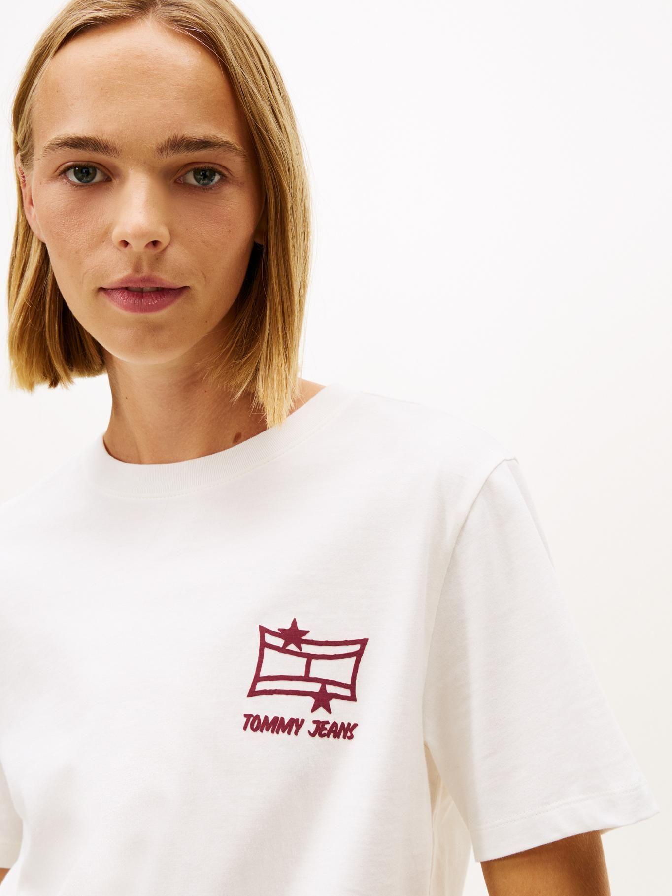 Polera Con Logo Gráfico Relaxed Fit Tommy Jeans Blanco-3