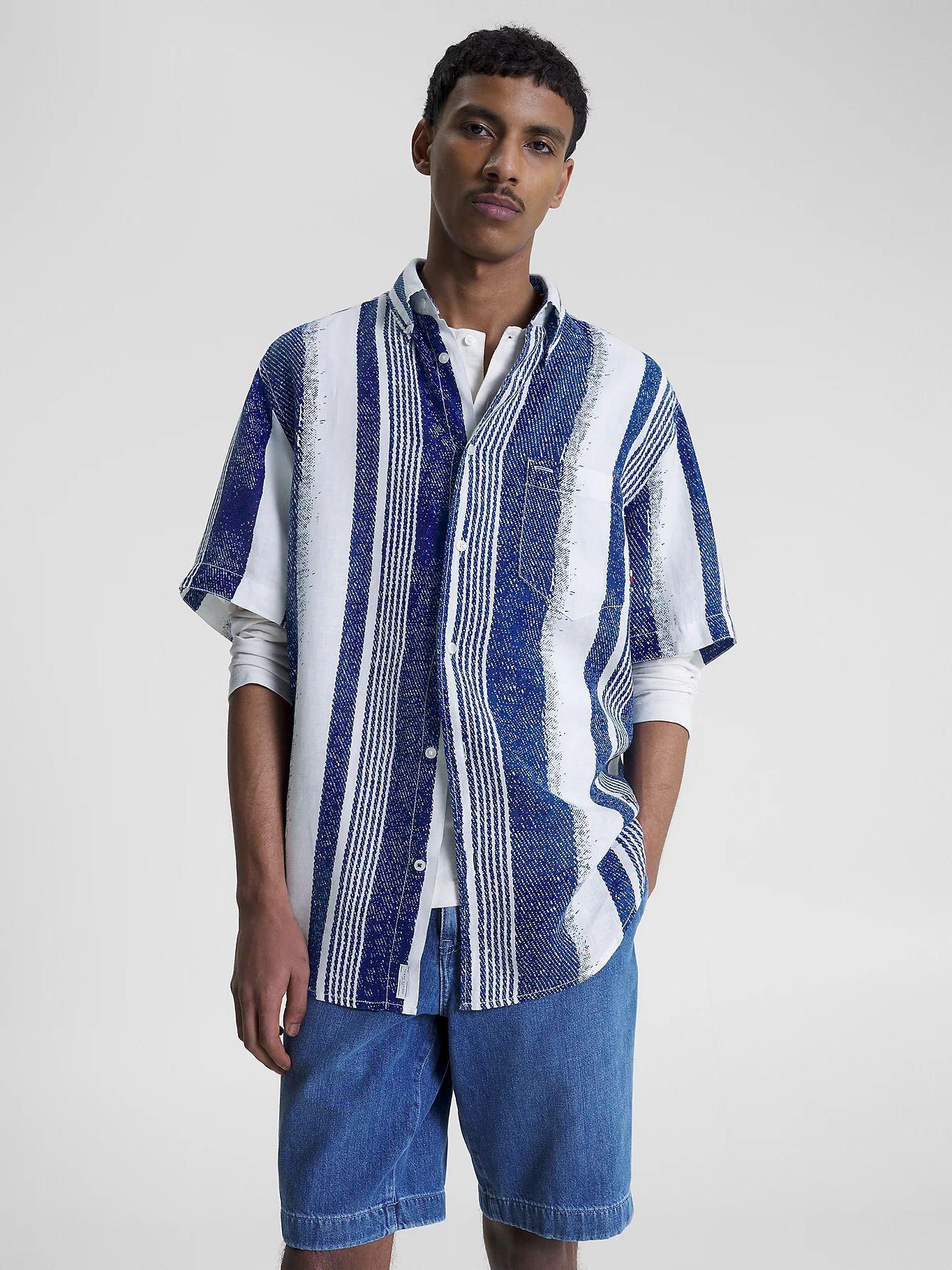 Camisa De Rayas Verticales Azul Tommy Hilfiger-0