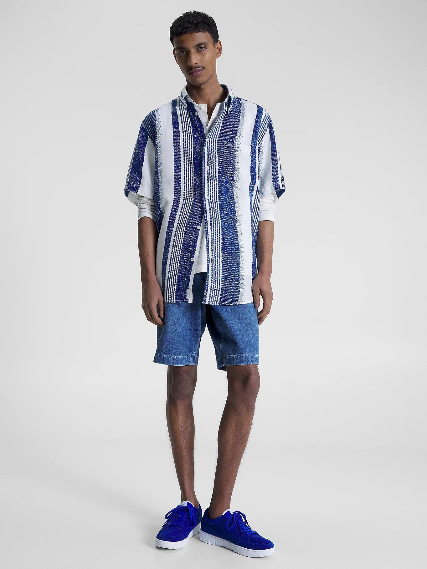 Camisa De Rayas Verticales Azul Tommy Hilfiger-1