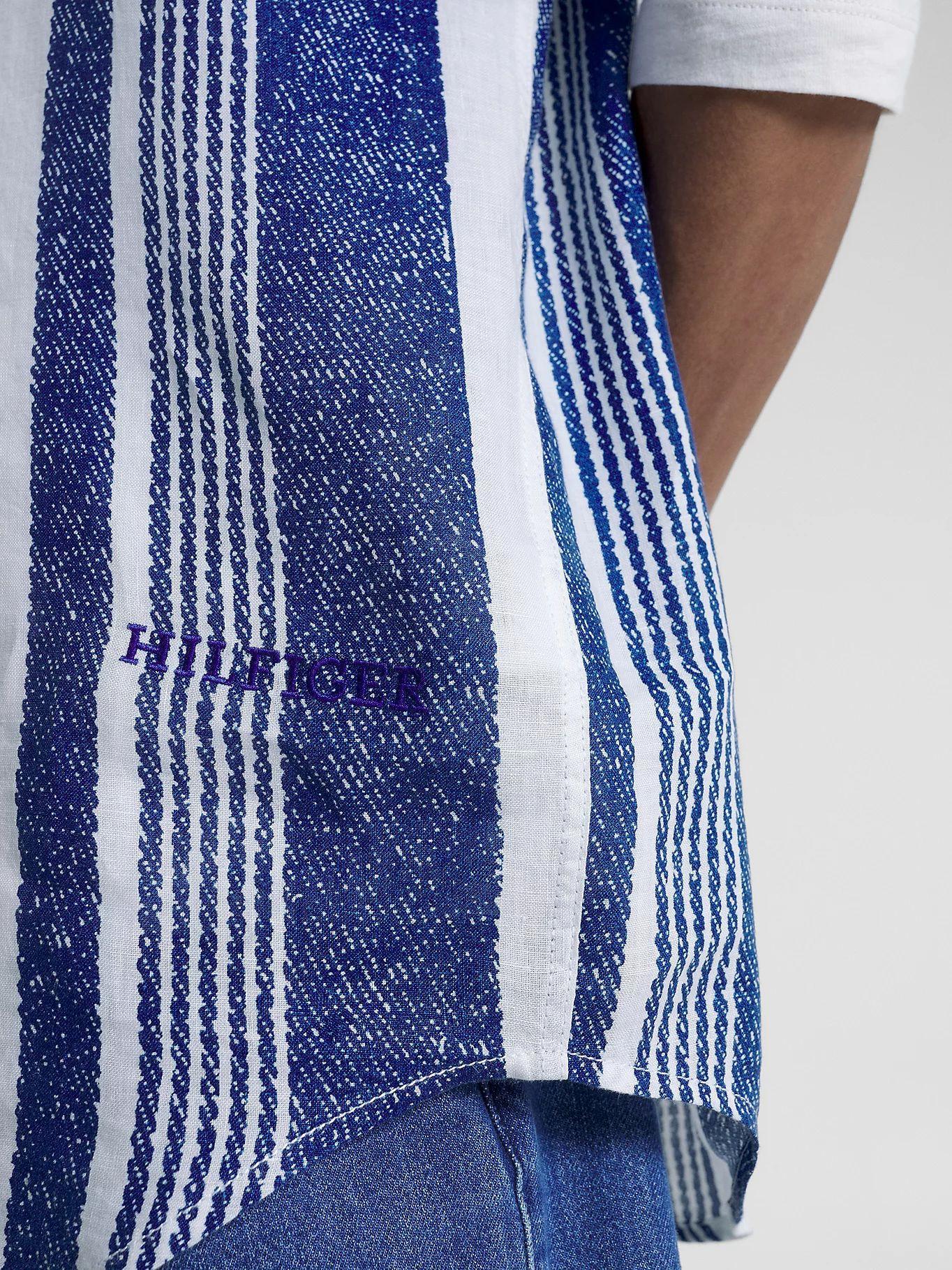 Camisa De Rayas Verticales Azul Tommy Hilfiger-3