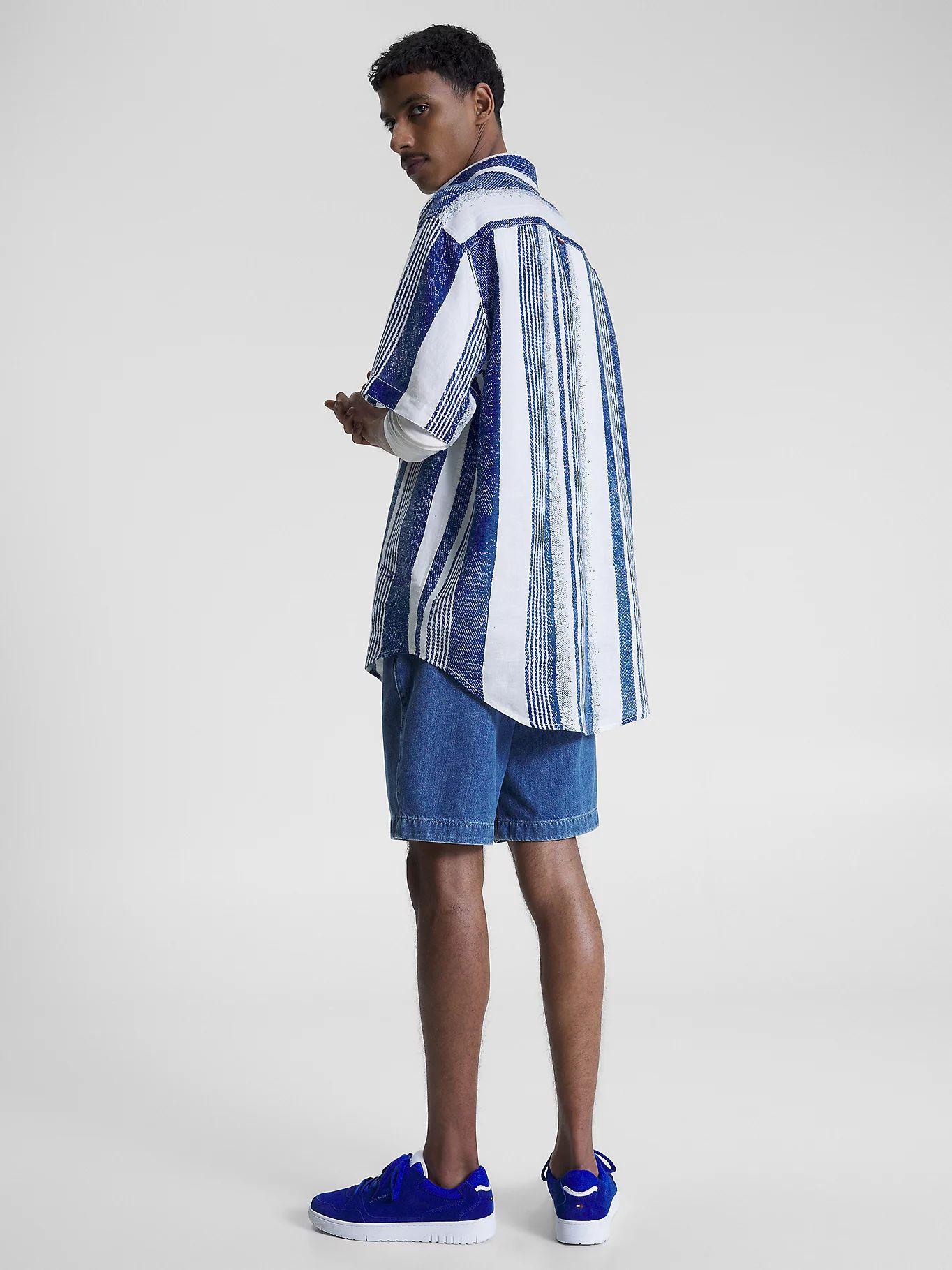 Camisa De Rayas Verticales Azul Tommy Hilfiger-4