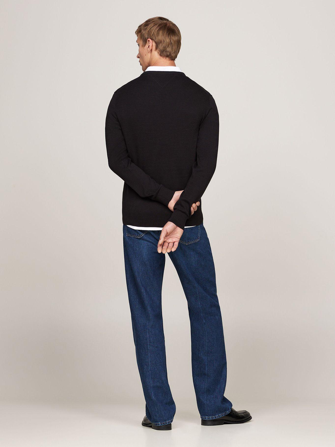 Sweater Básico Signature V-Neck Negro Tommy Hilfiger-2
