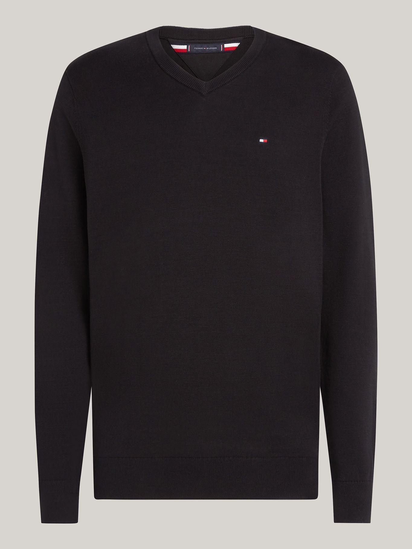 Sweater Básico Signature V-Neck Negro Tommy Hilfiger-4