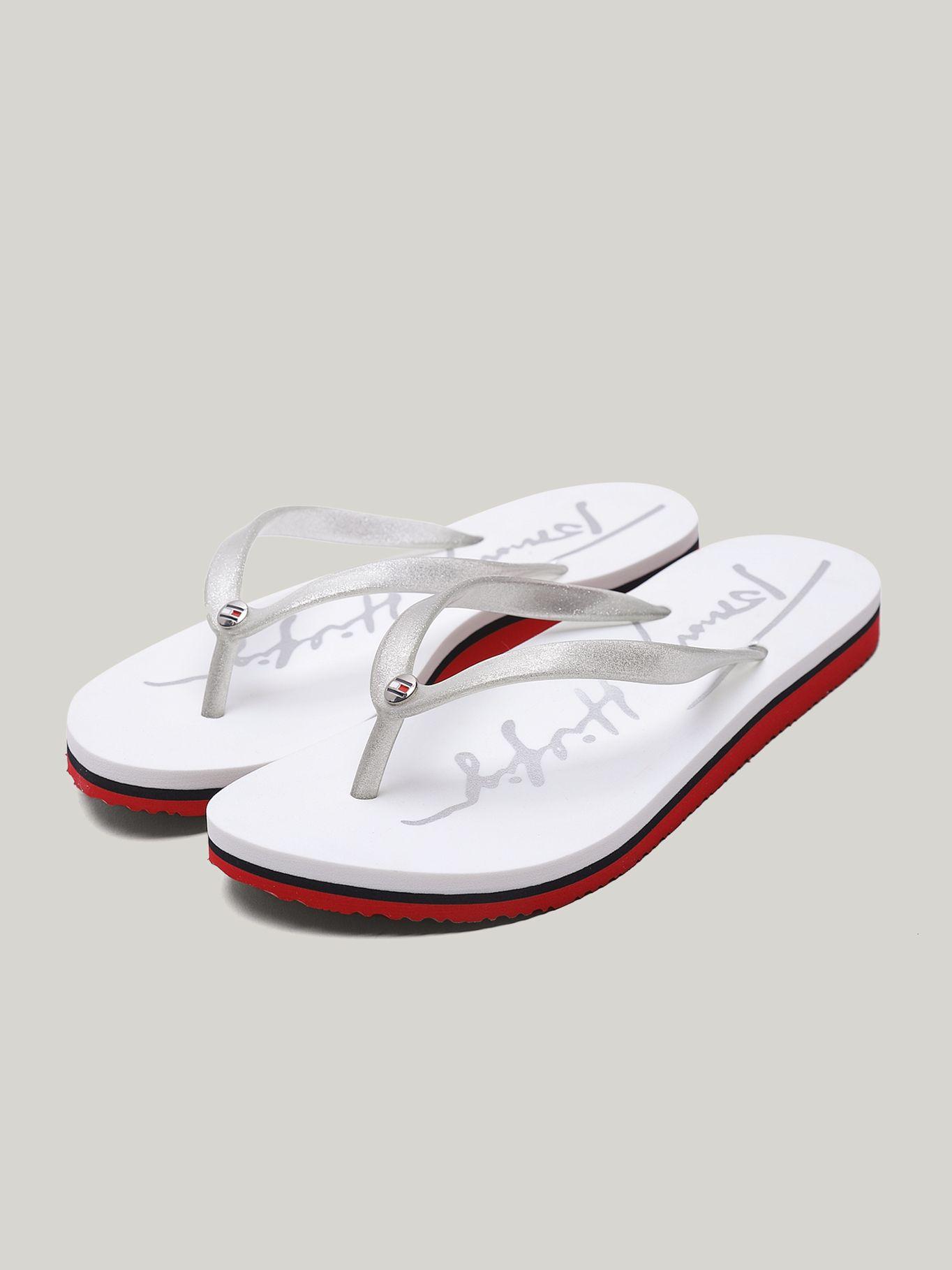 Sandalias Con Tiras De Glitter Blanco Tommy Hilfiger-0