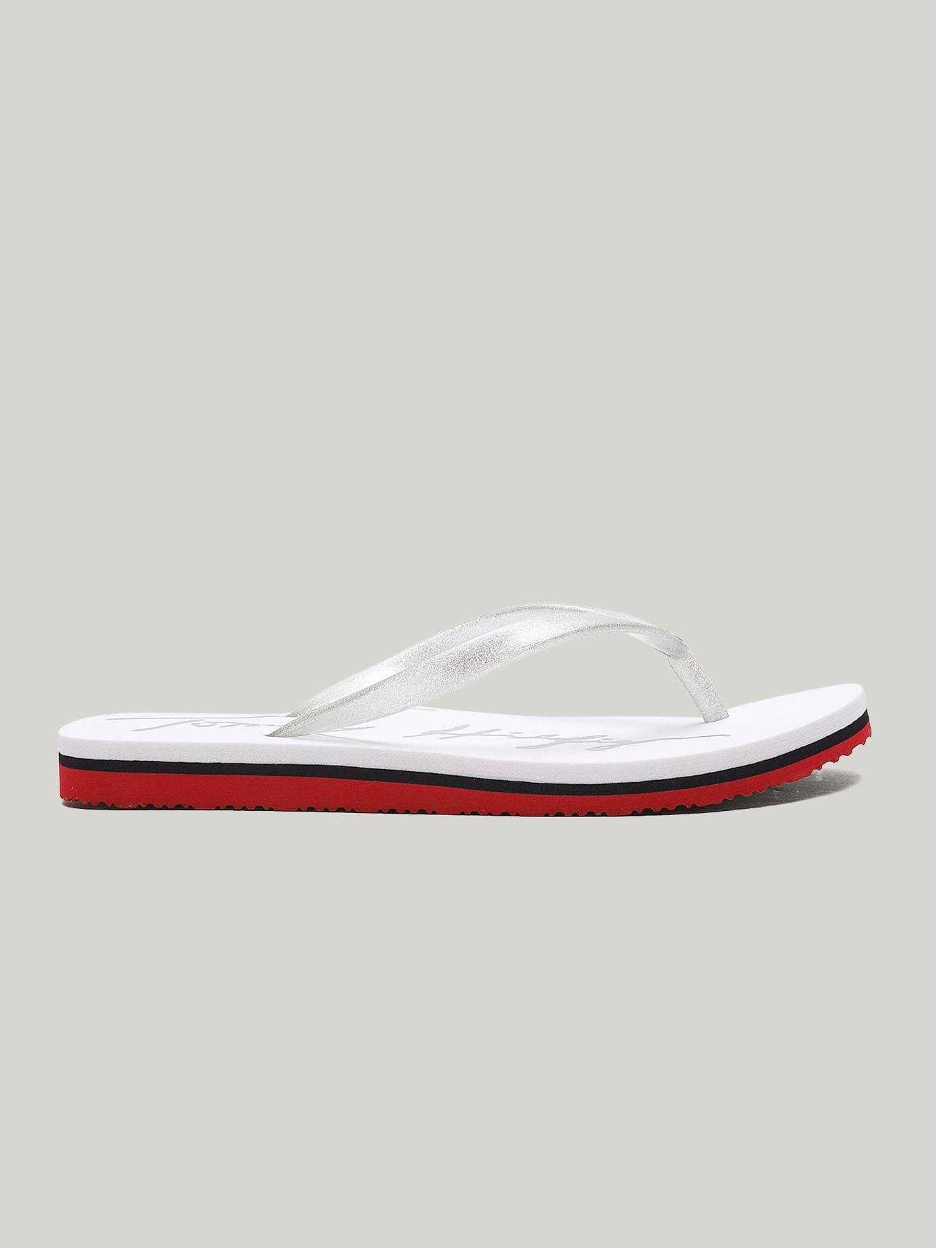 Sandalias Con Tiras De Glitter Blanco Tommy Hilfiger-4