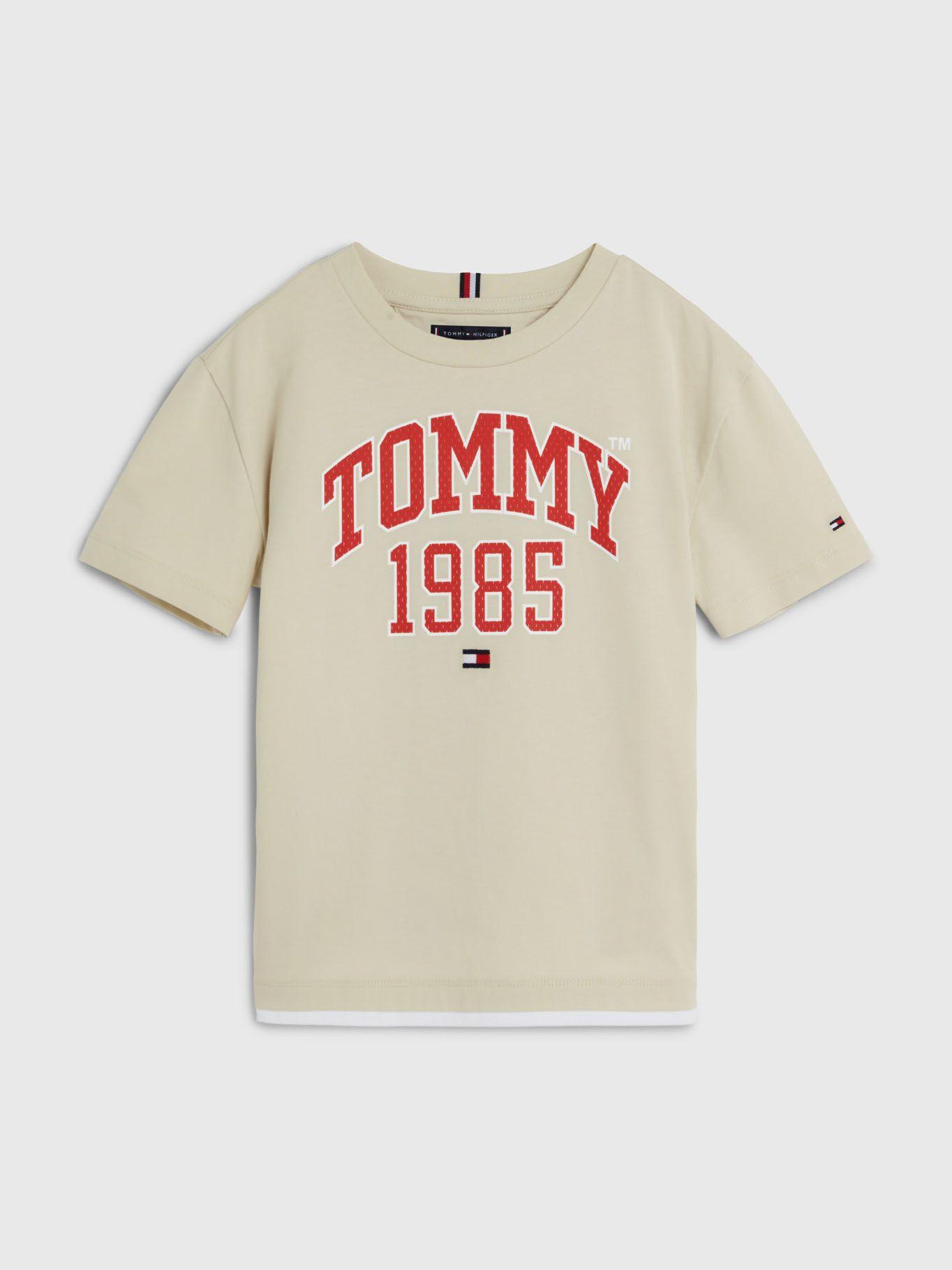 Polera Logo Varsity Beige Tommy Hilfiger-0