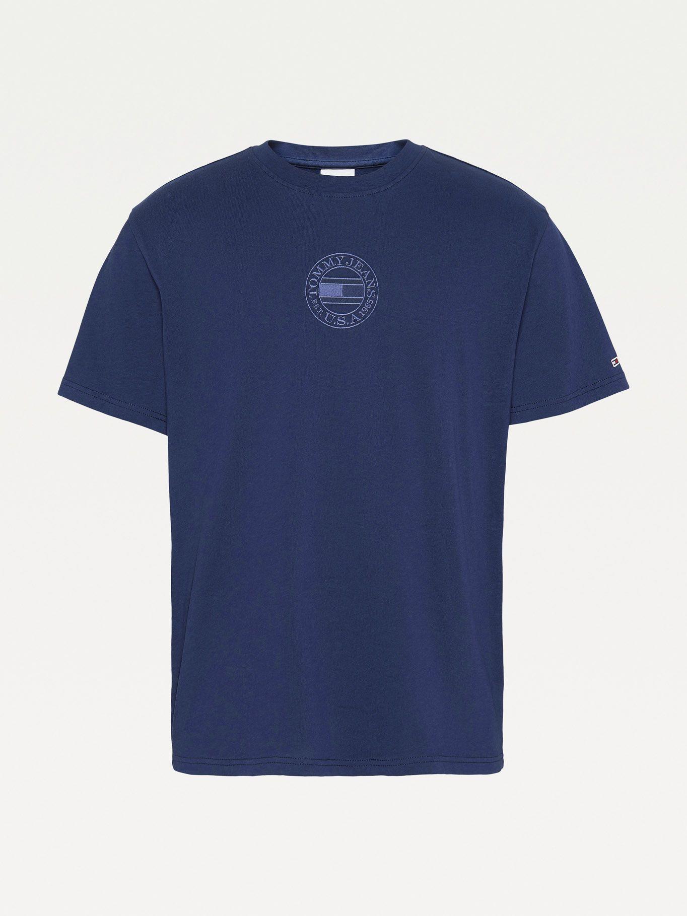 Polera Tonal Circular Logo Azul Tommy Hilfiger-3