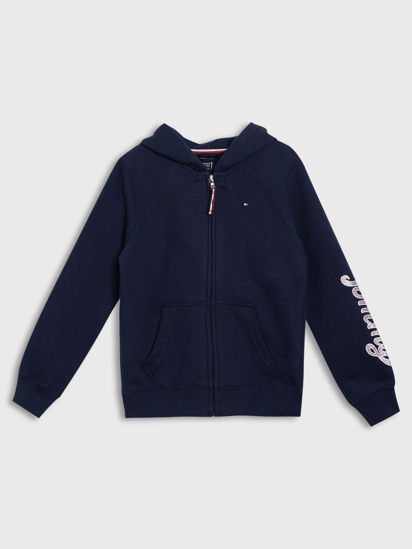 POLERÓN HOODIE POLAR Y CIERRE AZUL TOMMY HILFIGER-0