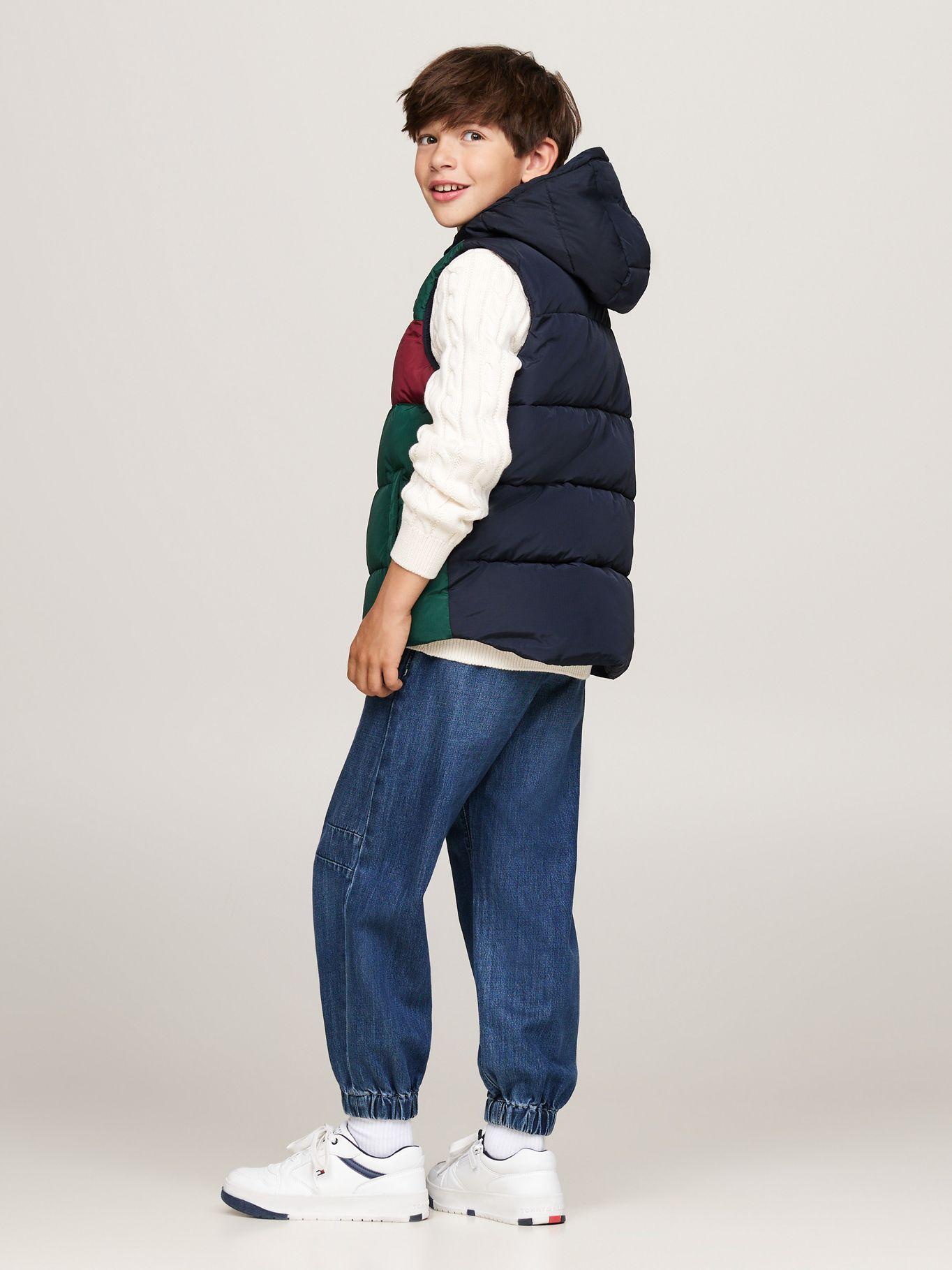 Parka Vest Niño Diseño Color Block Verde Tommy Hilfiger-2