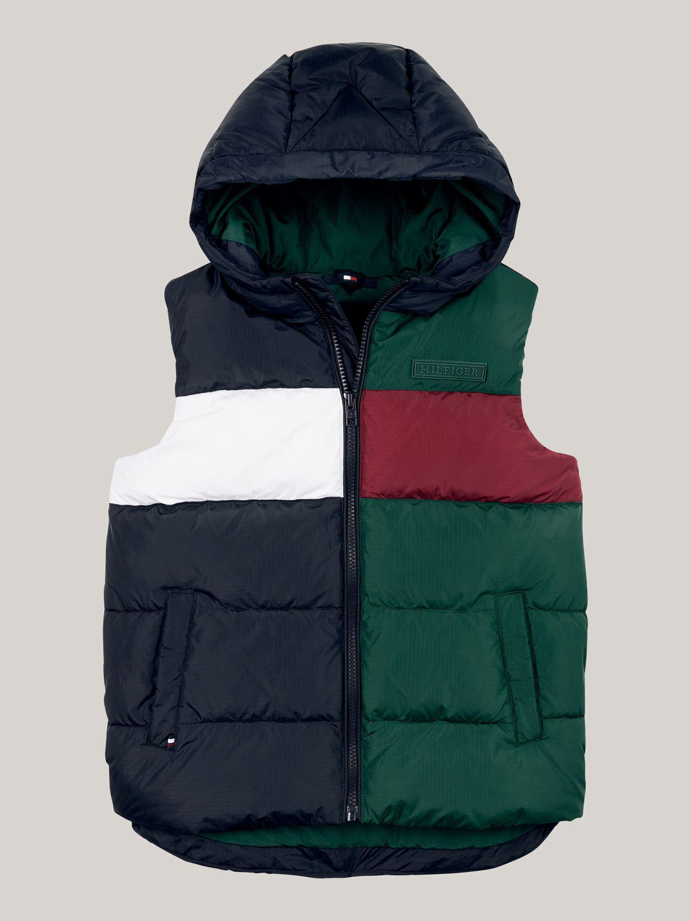 Parka Vest Niño Diseño Color Block Verde Tommy Hilfiger-4