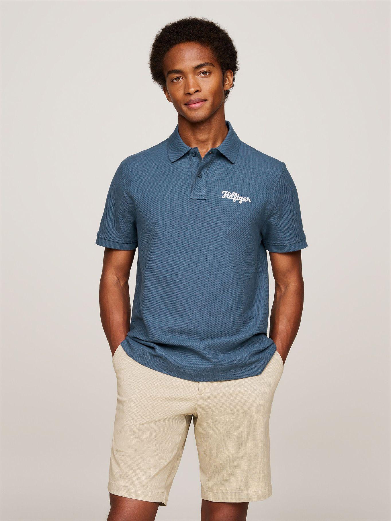 Polo Con Logo En Cadeneta Azul Tommy Hilfiger-0