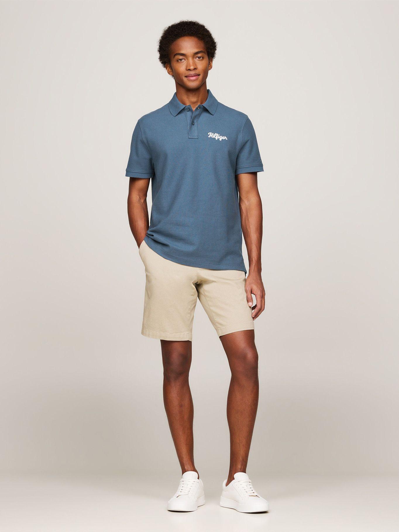Polo Con Logo En Cadeneta Azul Tommy Hilfiger-1