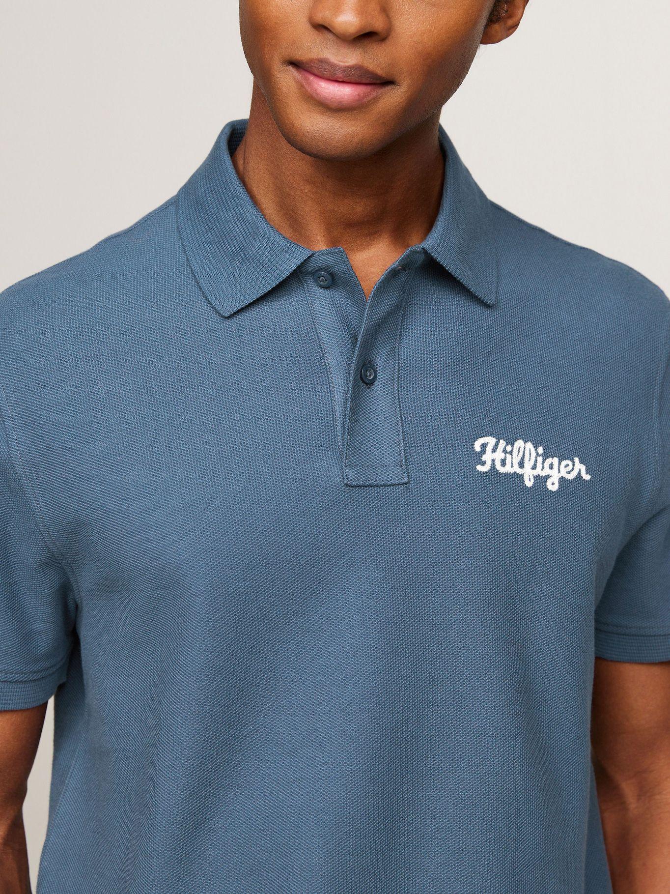 Polo Con Logo En Cadeneta Azul Tommy Hilfiger-3