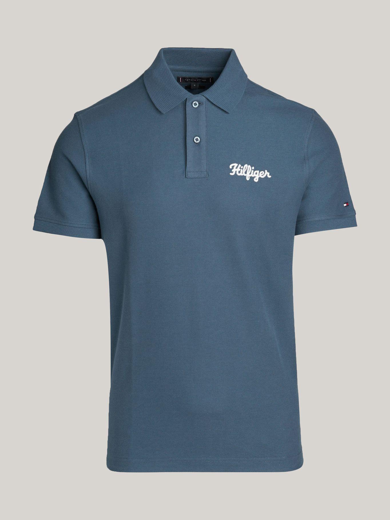 Polo Con Logo En Cadeneta Azul Tommy Hilfiger-4