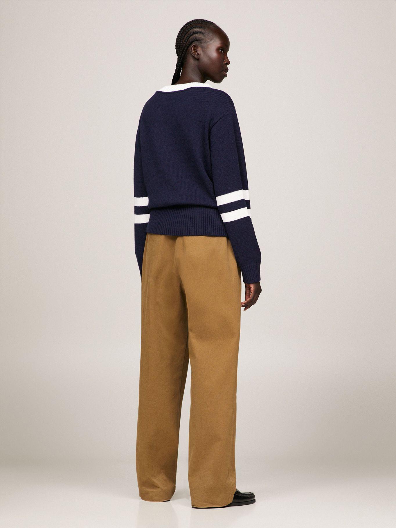 Sweater College Cuello V Azul Tommy Hilfiger-2