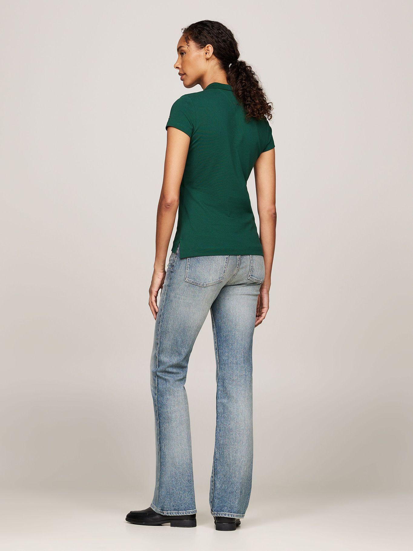 Polo Logo Script Slim Fit Verde Tommy Hilfiger-2
