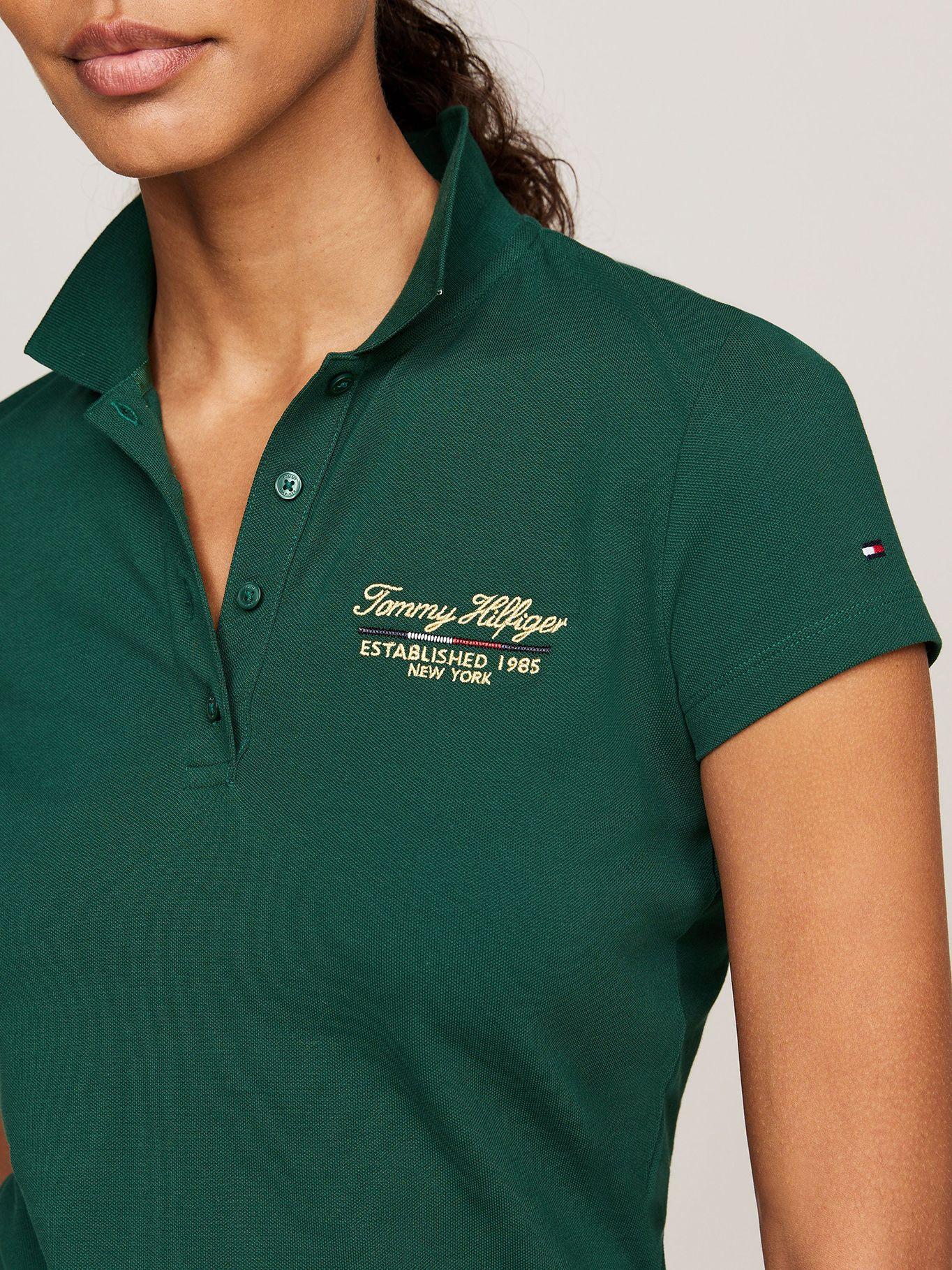 Polo Logo Script Slim Fit Verde Tommy Hilfiger-3