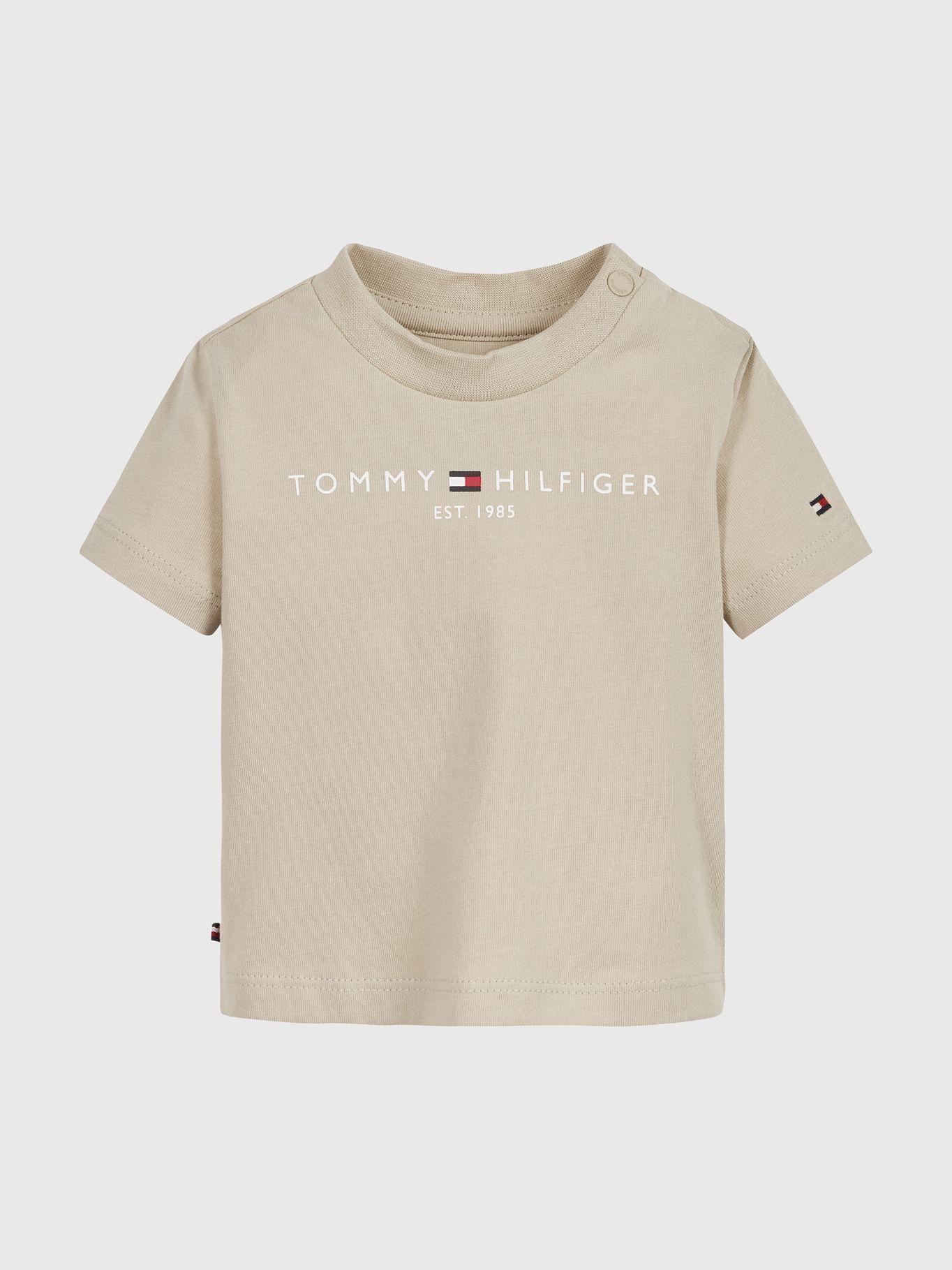 Camiseta Essential Con Logo Beige Tommy Hilfiger-0