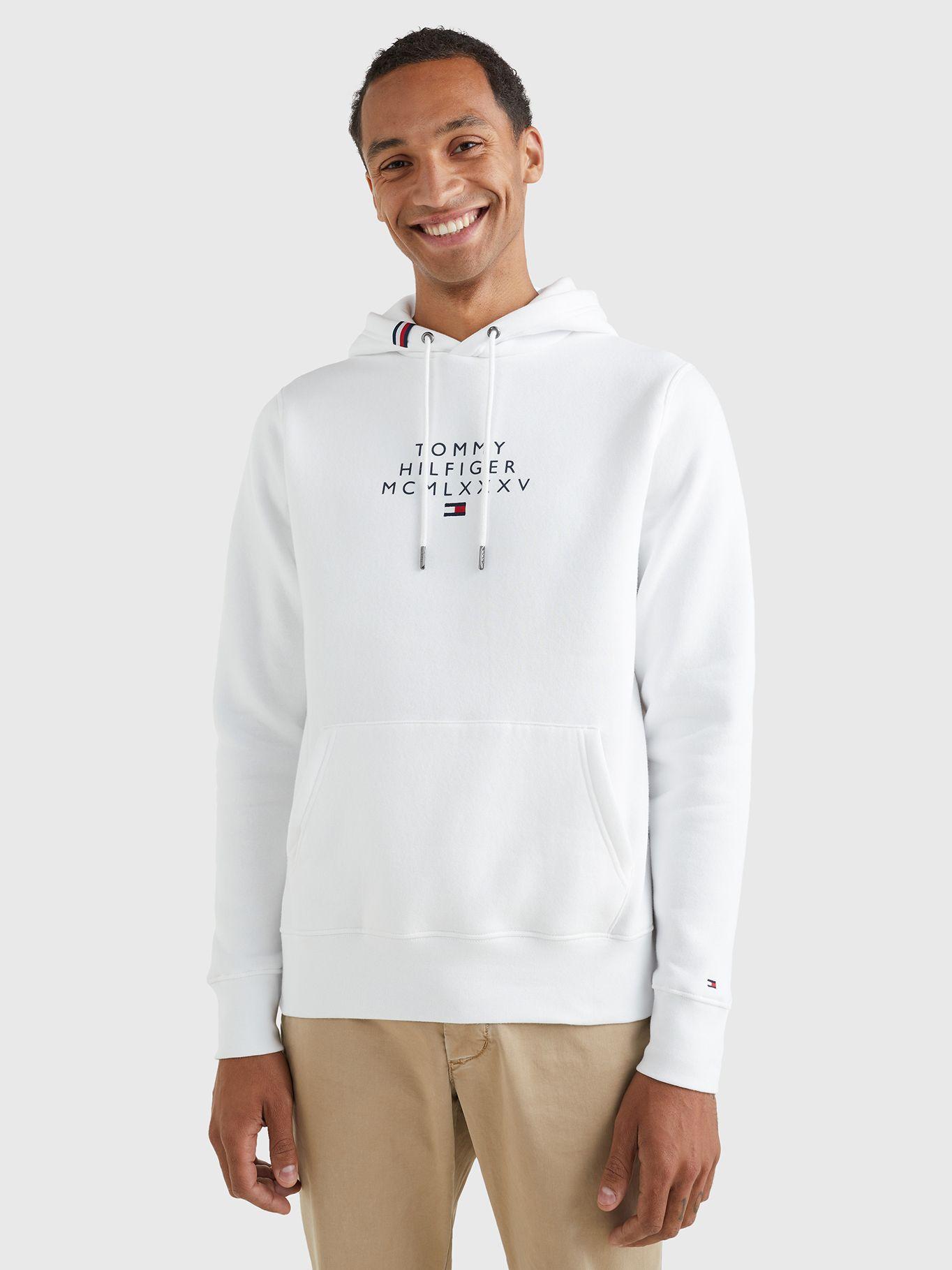 Polerón Hoodie Graphic Center Logo Blanco Tommy Hilfiger-0