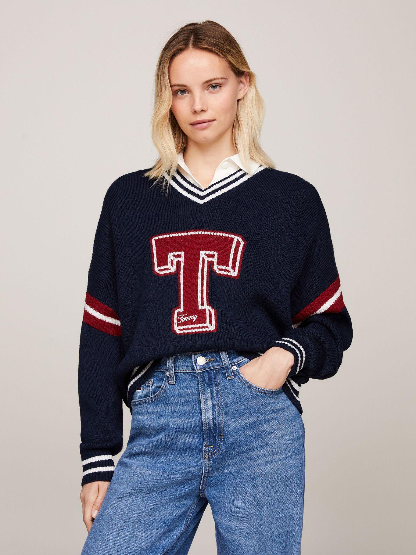Sweater Oversize Con Logo Varsity Azul Tommy Jeans-0