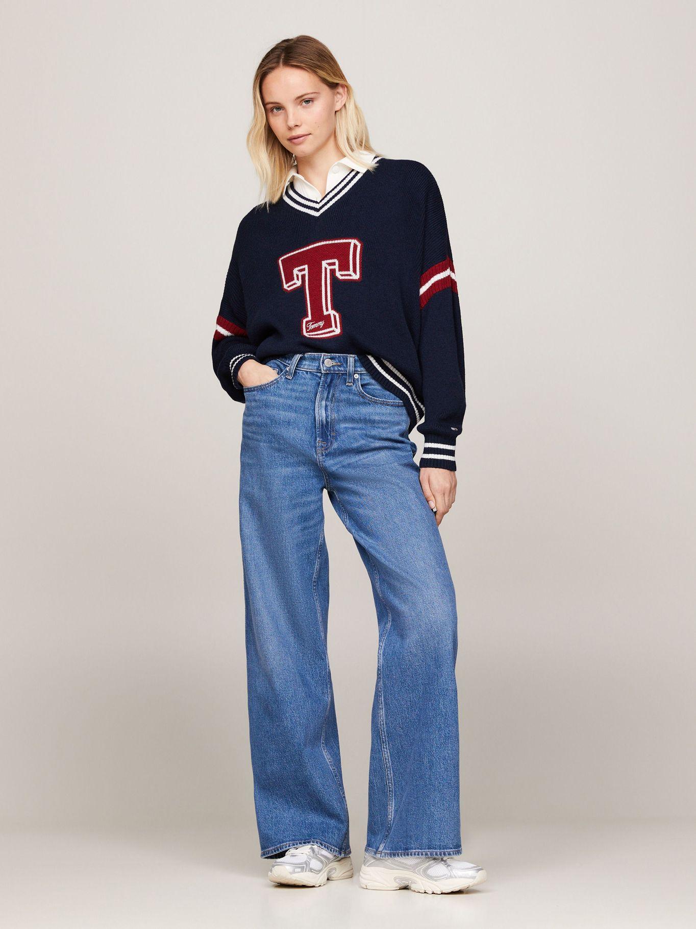 Sweater Oversize Con Logo Varsity Azul Tommy Jeans-1