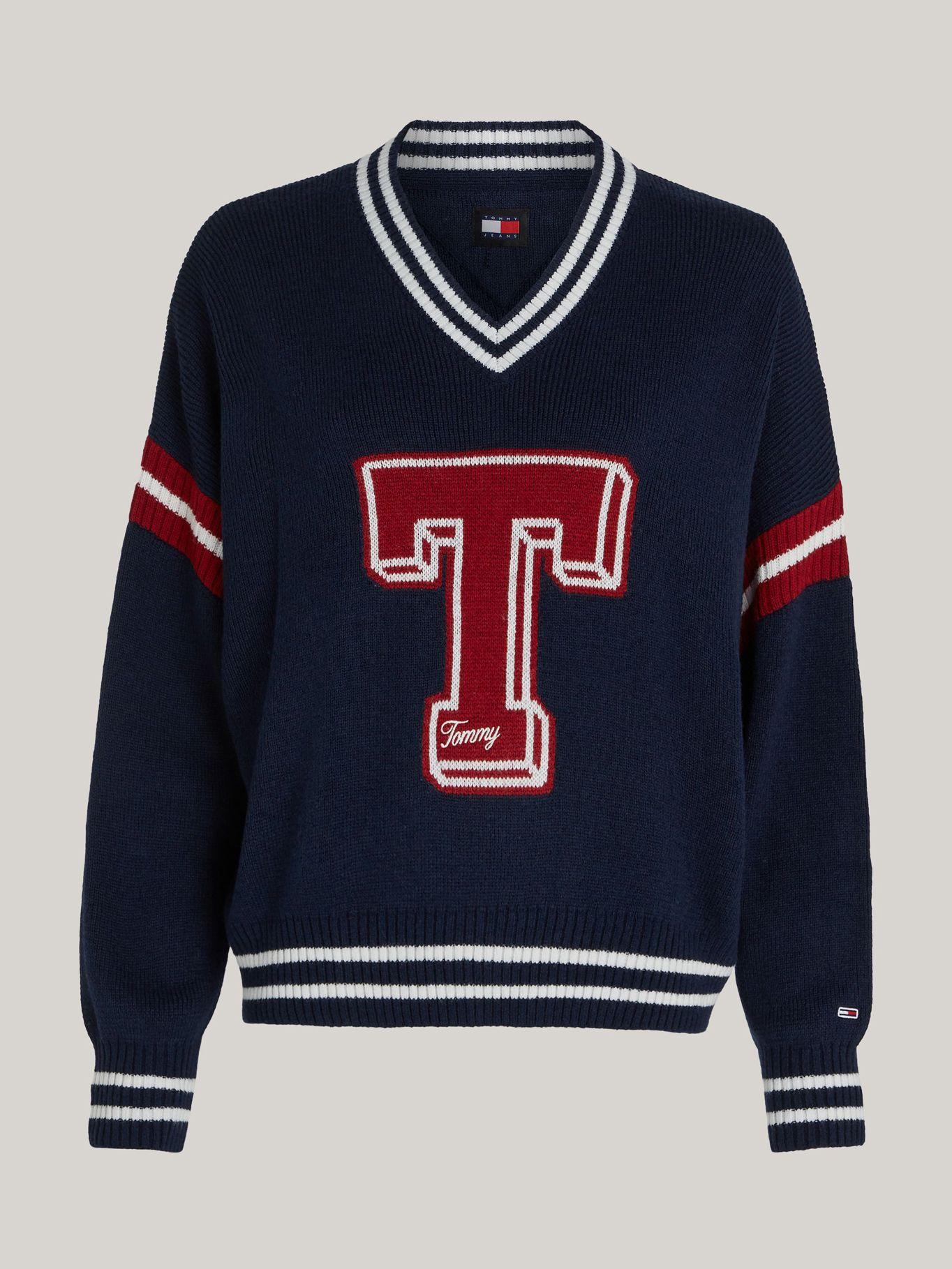 Sweater Oversize Con Logo Varsity Azul Tommy Jeans-4