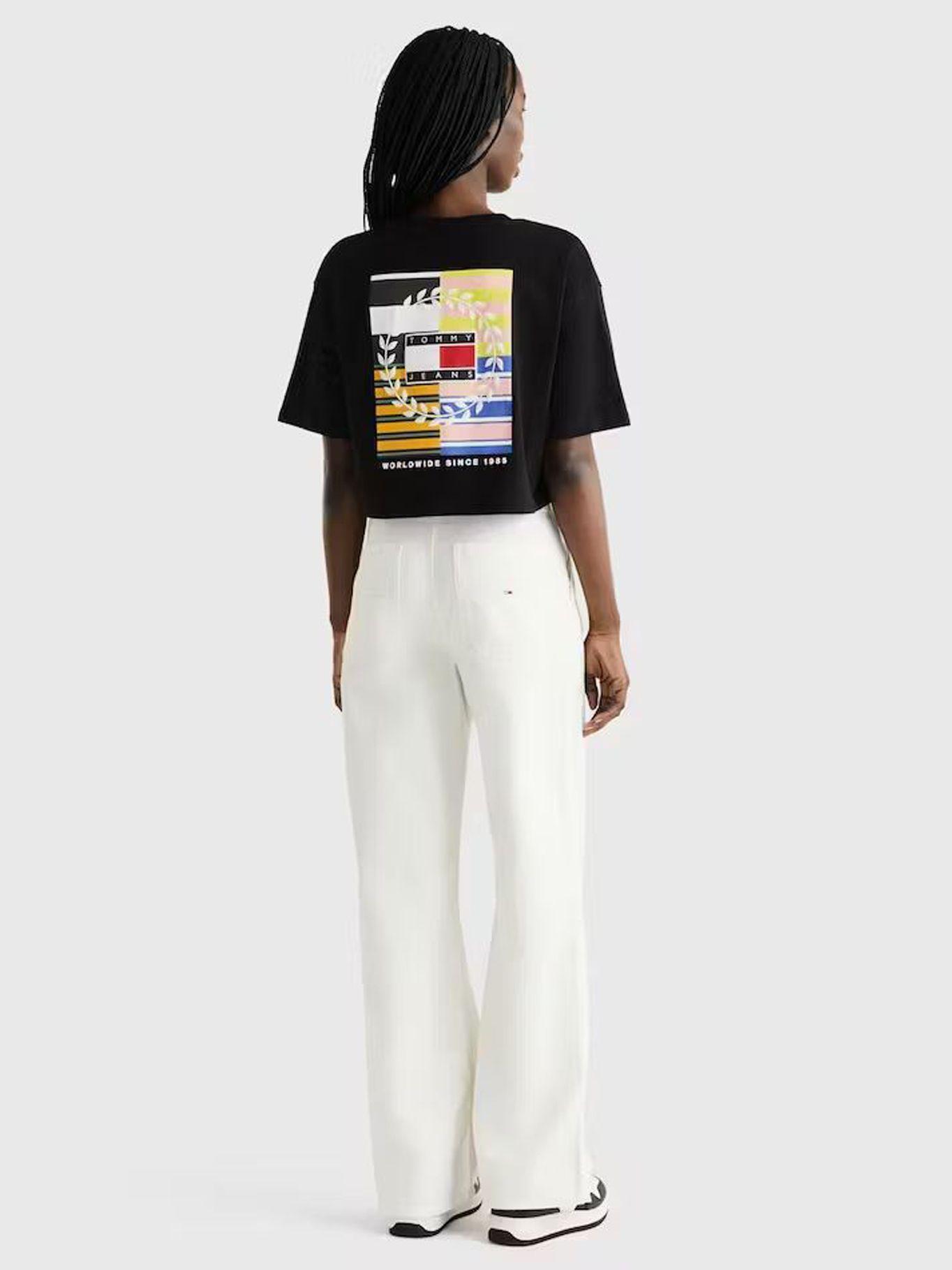 Polera Cropped Con Logo En La Espalda Negro Tommy Jeans-2