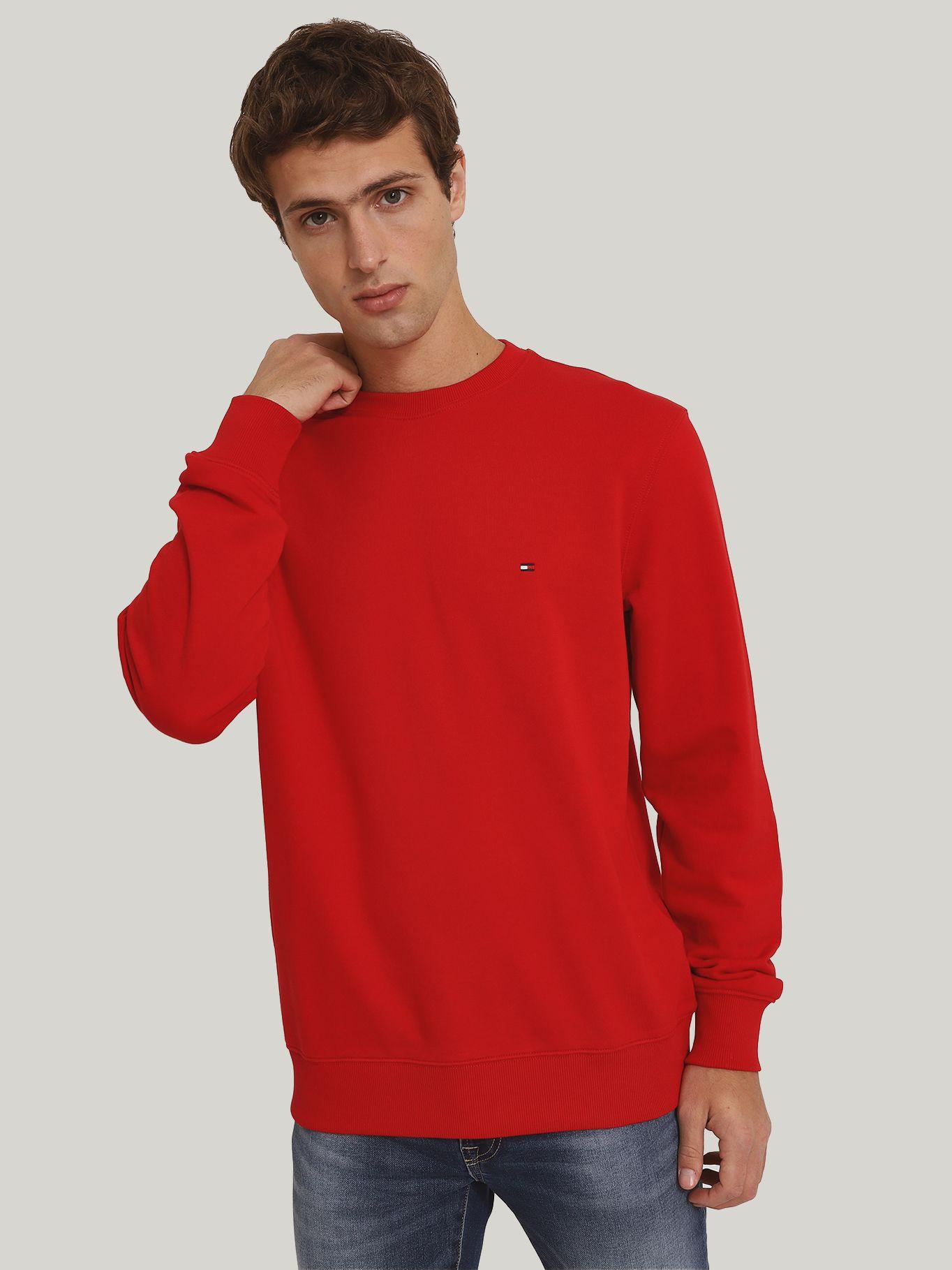 Polerón Solid Con Cuello Redondo Rojo Tommy Hilfiger-0