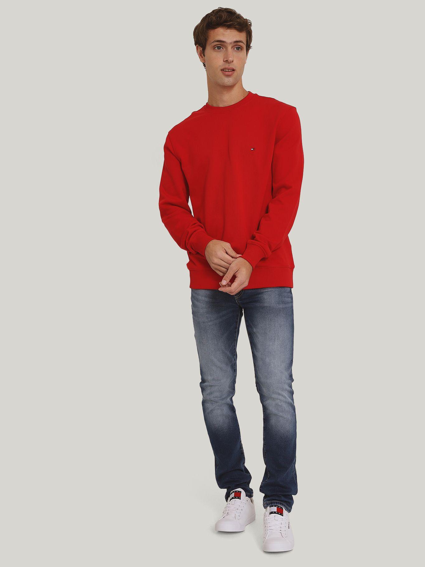 Polerón Solid Con Cuello Redondo Rojo Tommy Hilfiger-1