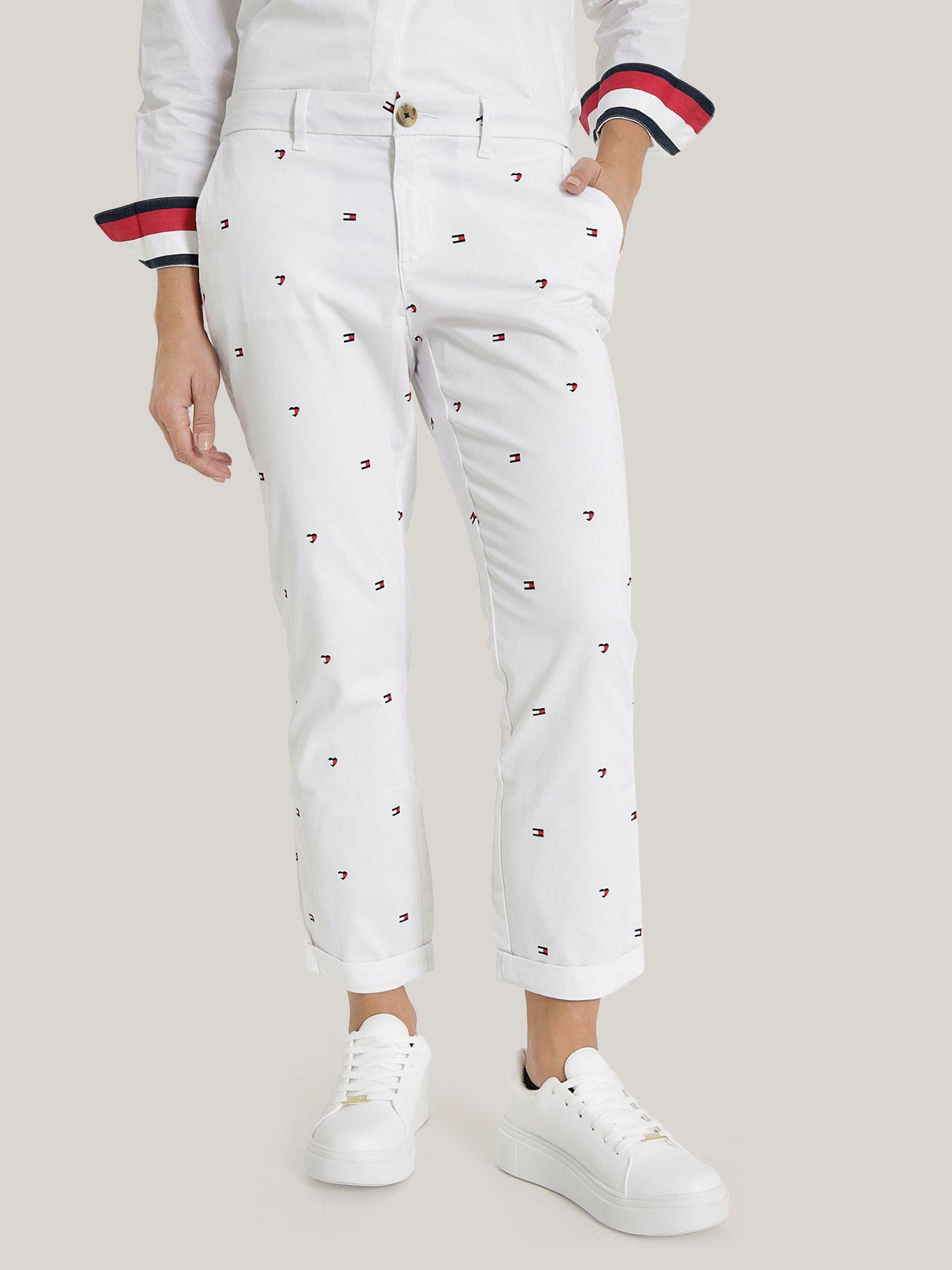 PANTALÓN CHINO ESTAMPADO LOGOS BLANCO TOMMY HILFIGER-0