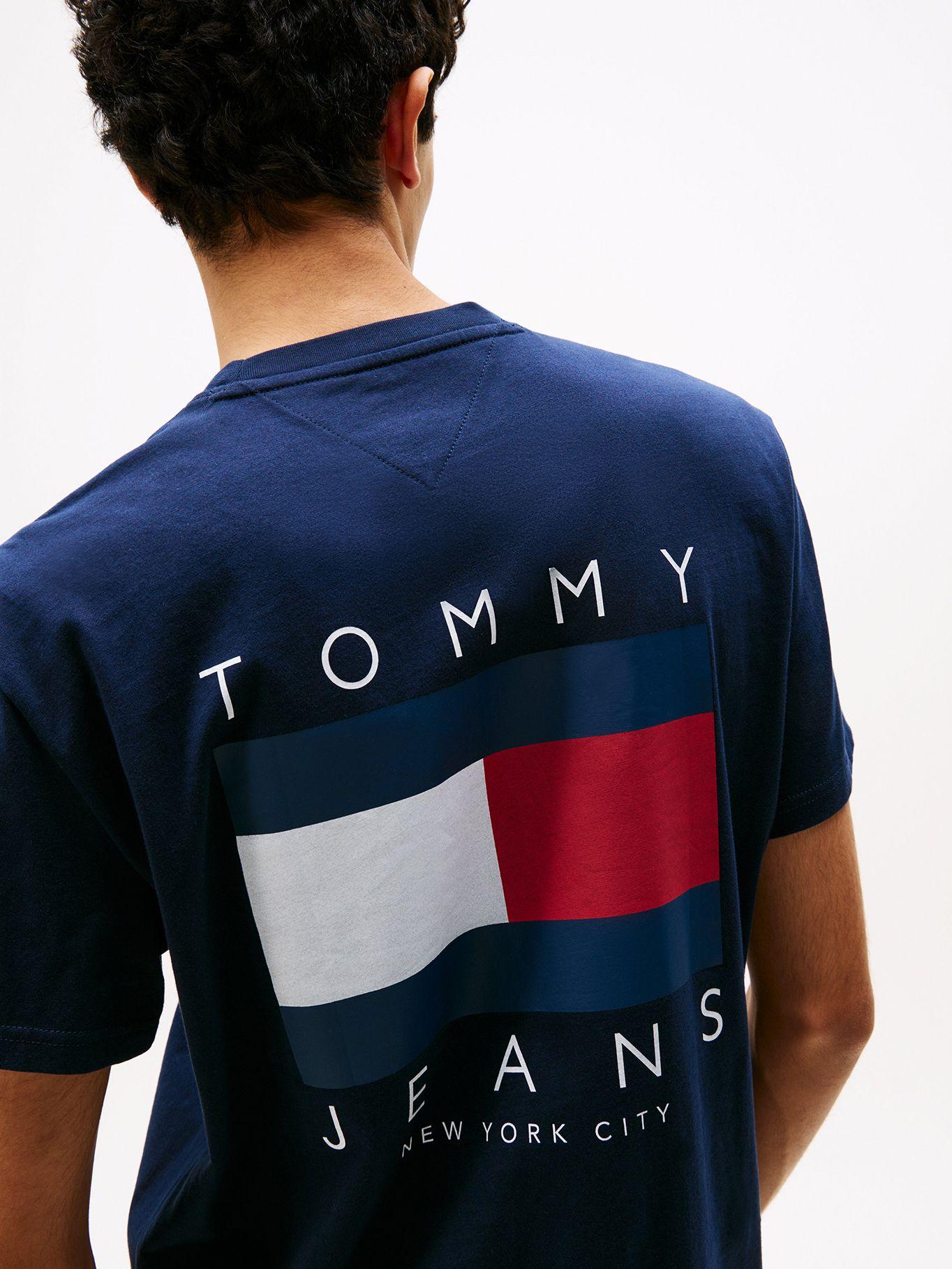 Polera Flag Graphic Backprint Azul C1G Tommy Jeans-3