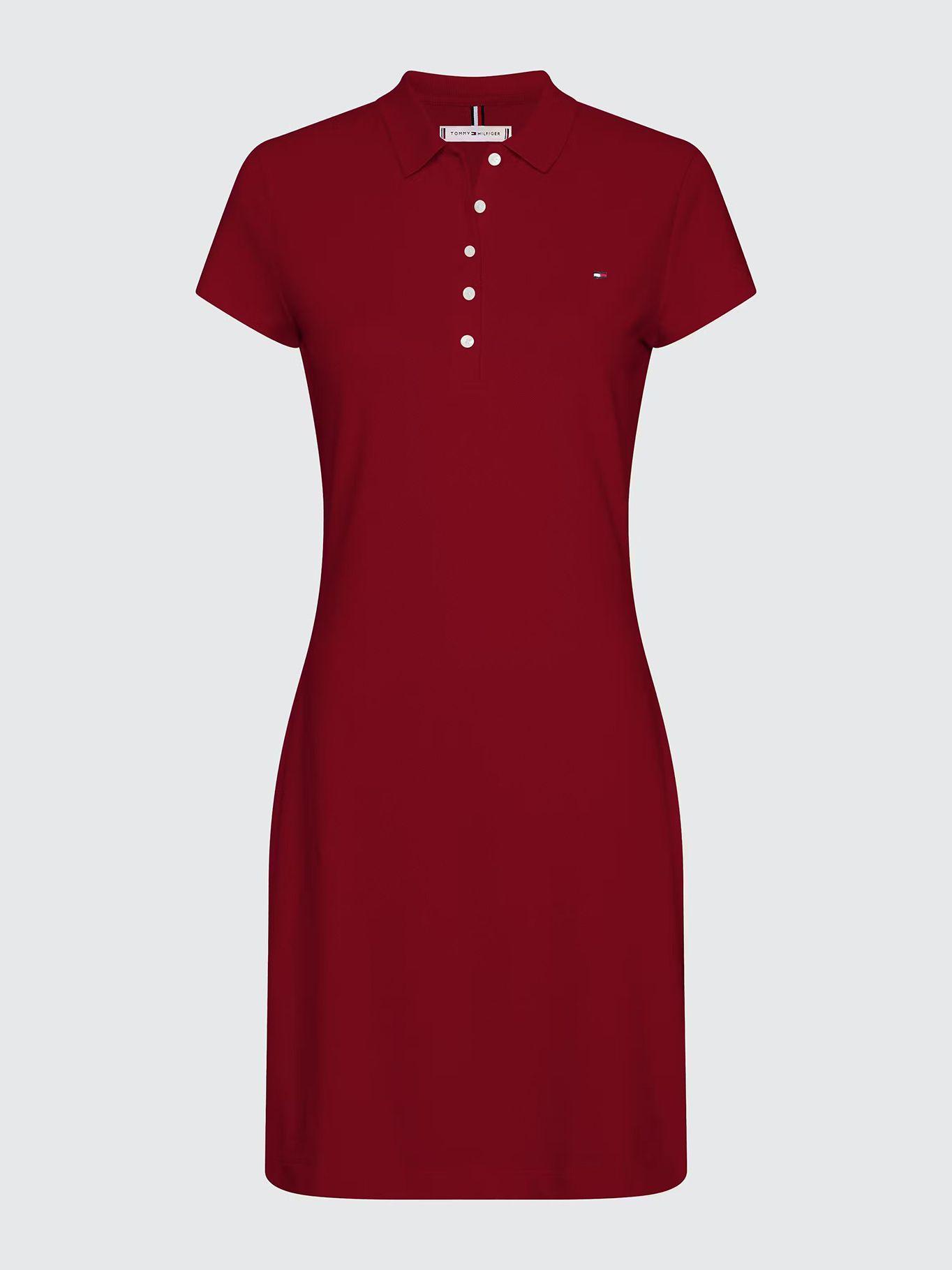 Vestido Polo Slim Fit Burdeo Tommy Hilfiger-4