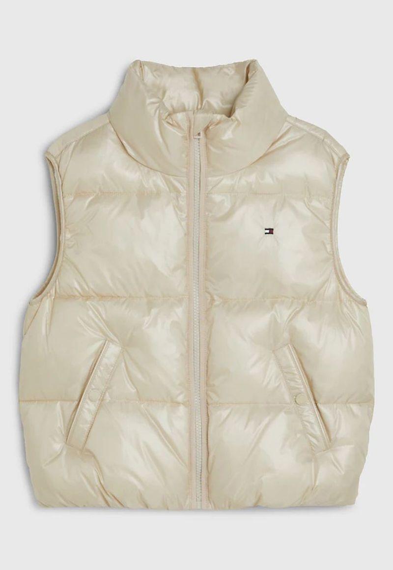 Parka Vest Acolchada Con Logo Beige Tommy Hilfiger-0