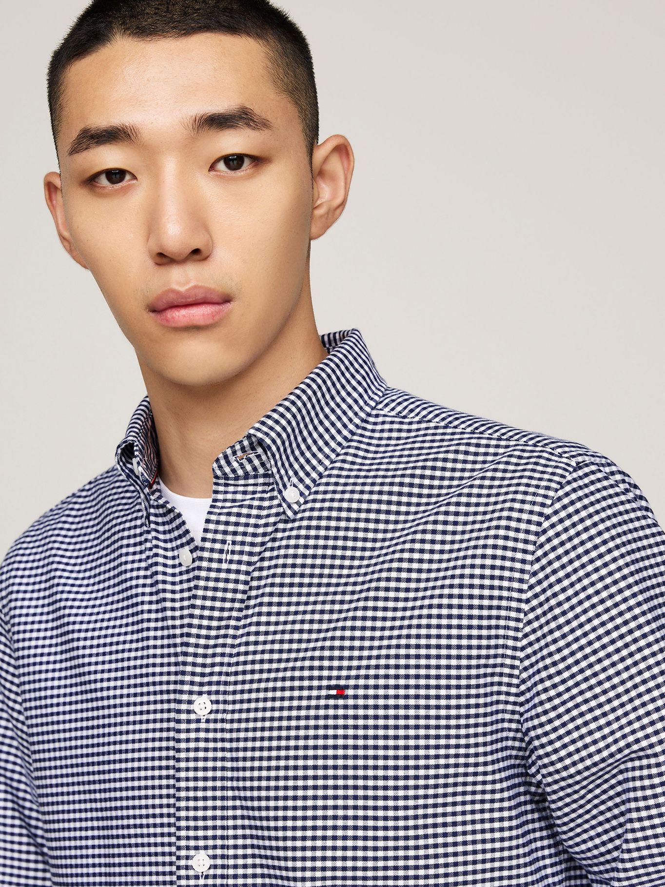 Camisa Heritage Oxford Gingham Regular Fit Azul Tommy Hilfiger-3