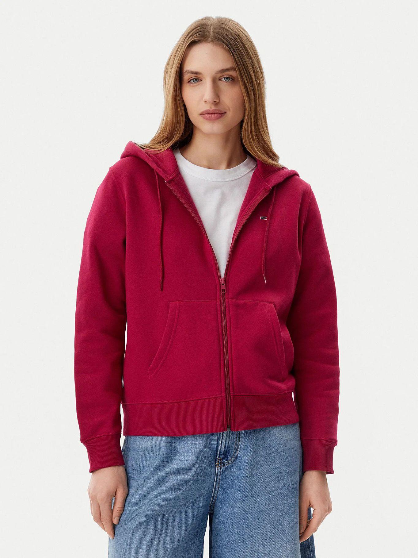 Polerón Hoodie Regular Fit Con Logo Rojo Tommy Jeans-0