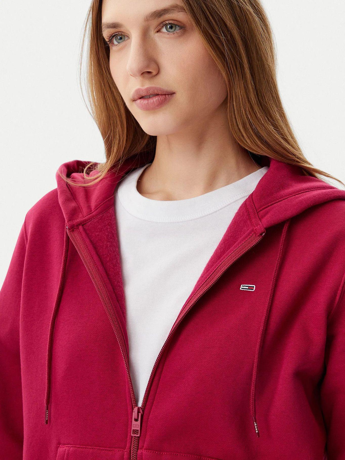 Polerón Hoodie Regular Fit Con Logo Rojo Tommy Jeans-3