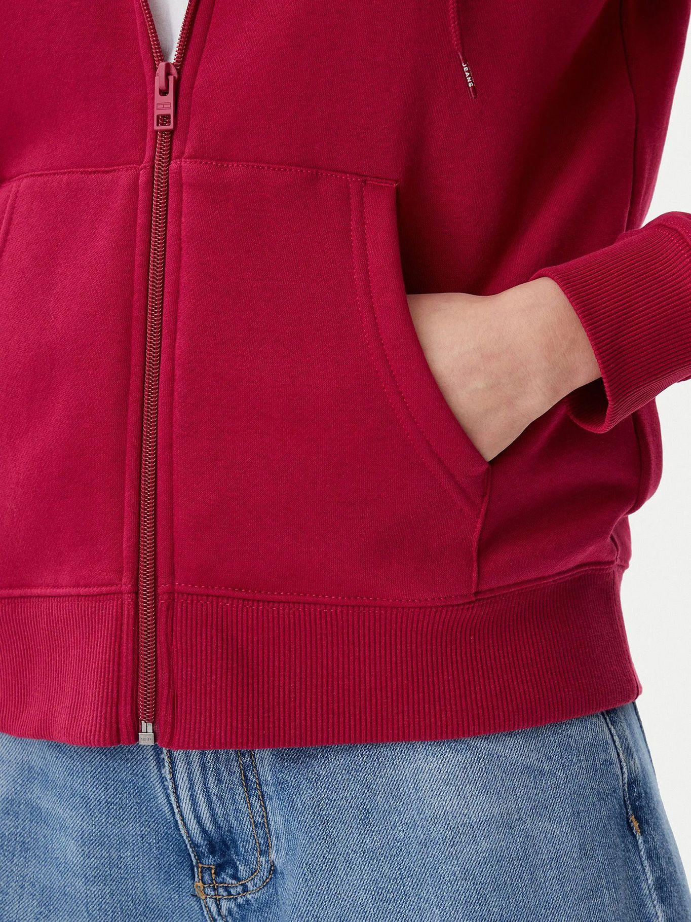 Polerón Hoodie Regular Fit Con Logo Rojo Tommy Jeans-4