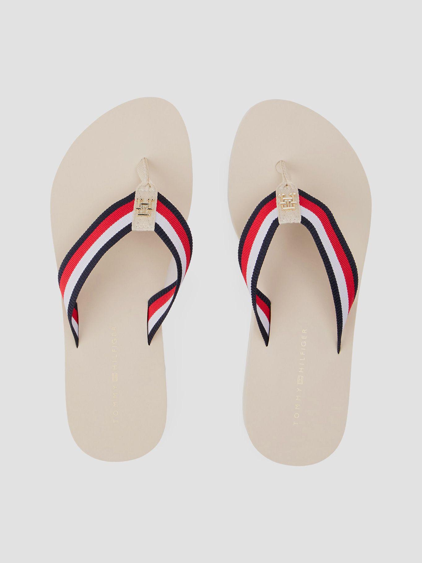 Sandalia De Cuña Tiras Distintivas Beige Tommy Hilfiger-2