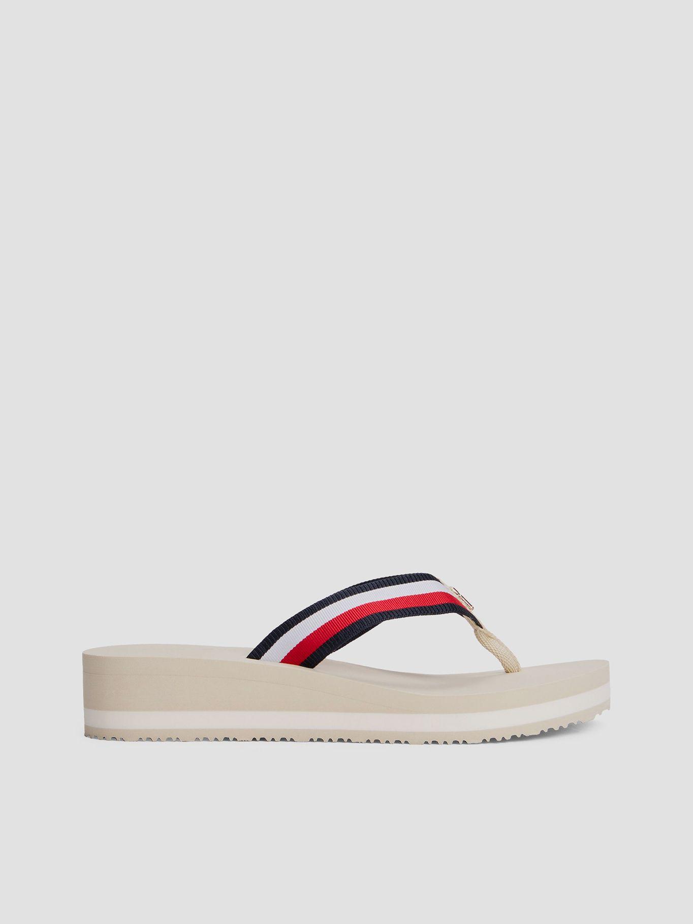 Sandalia De Cuña Tiras Distintivas Beige Tommy Hilfiger-4