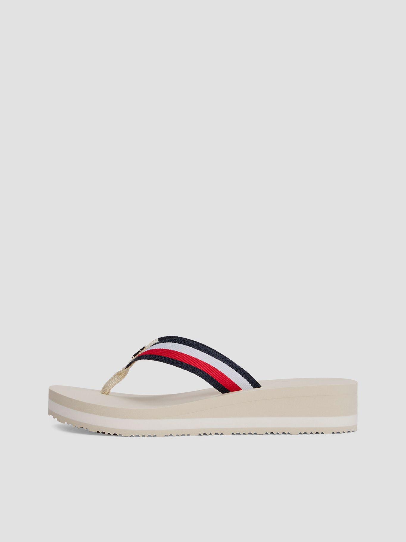 Sandalia De Cuña Tiras Distintivas Beige Tommy Hilfiger-5