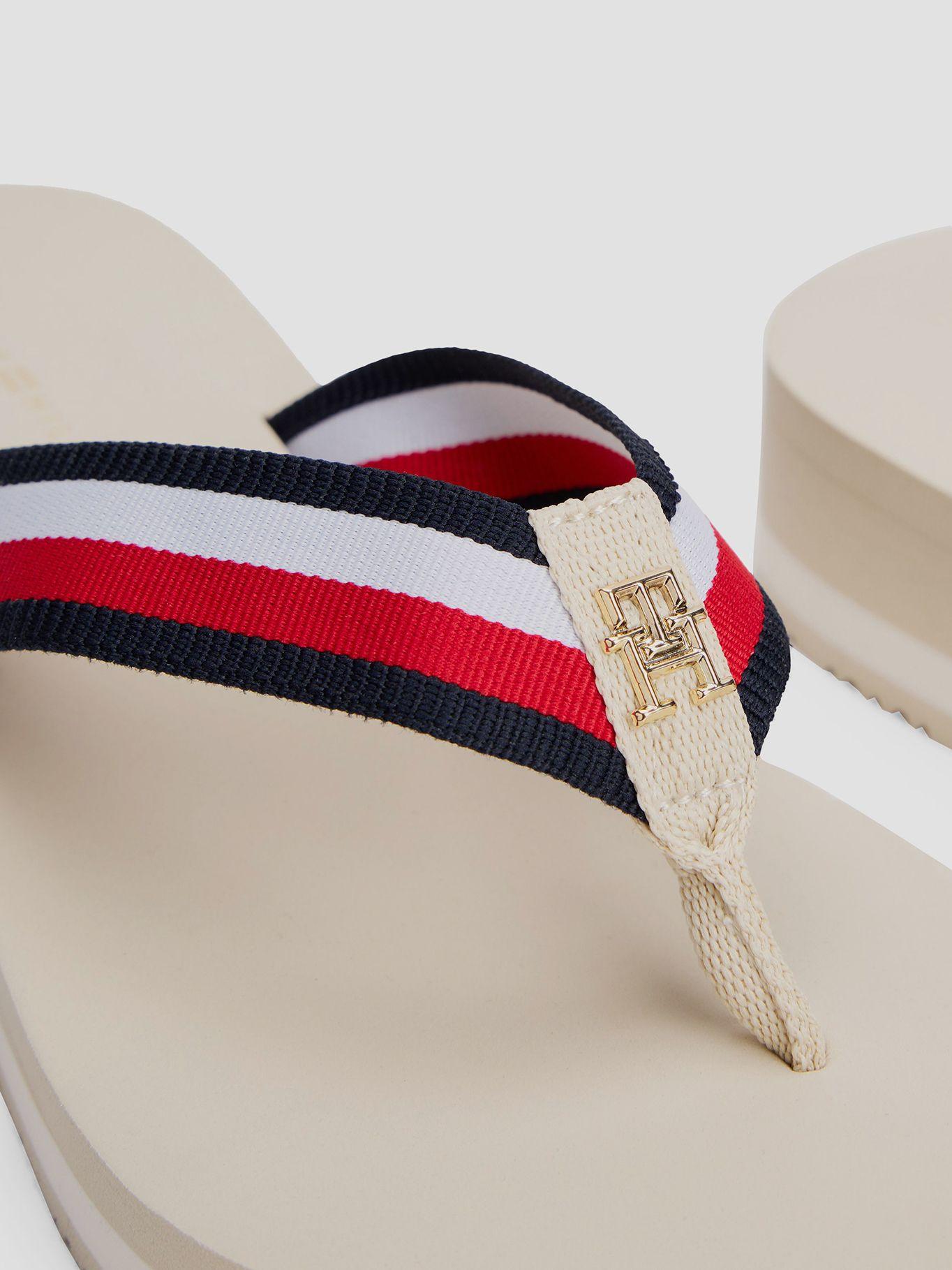 Sandalia De Cuña Tiras Distintivas Beige Tommy Hilfiger-6