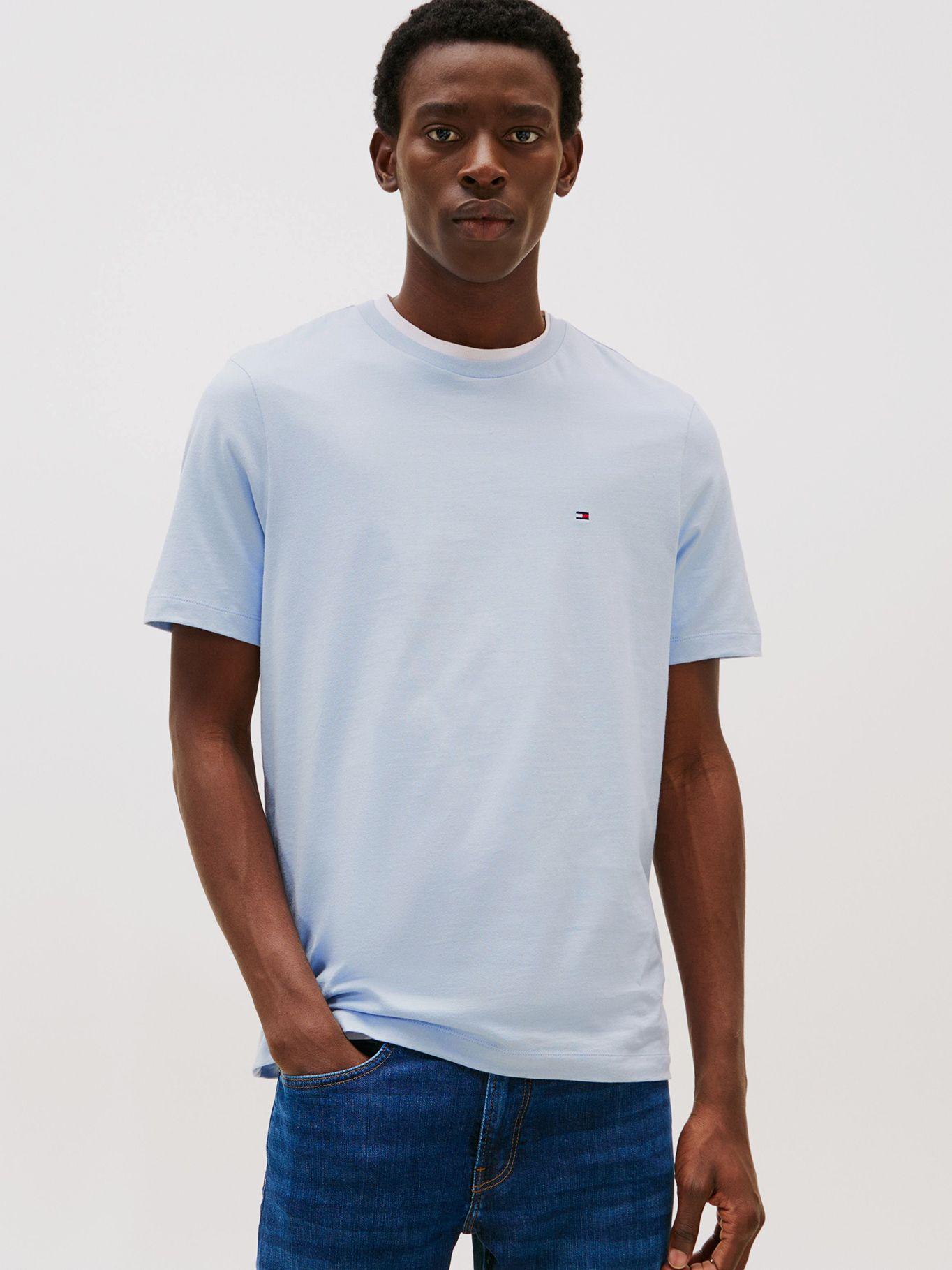 Polera Essential Cotton Regular Celeste Tommy Hilfiger-0