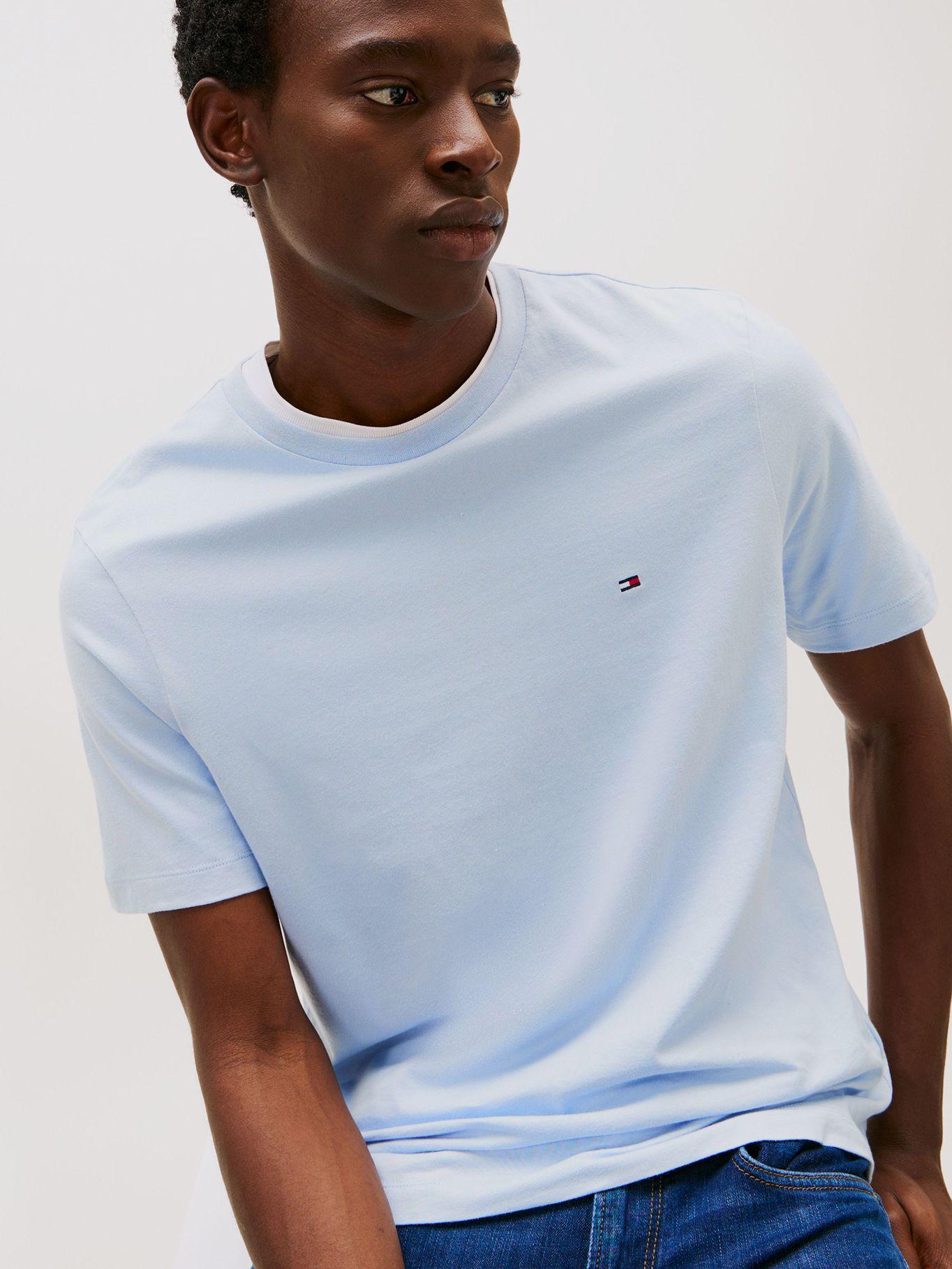 Polera Essential Cotton Regular Celeste Tommy Hilfiger-3