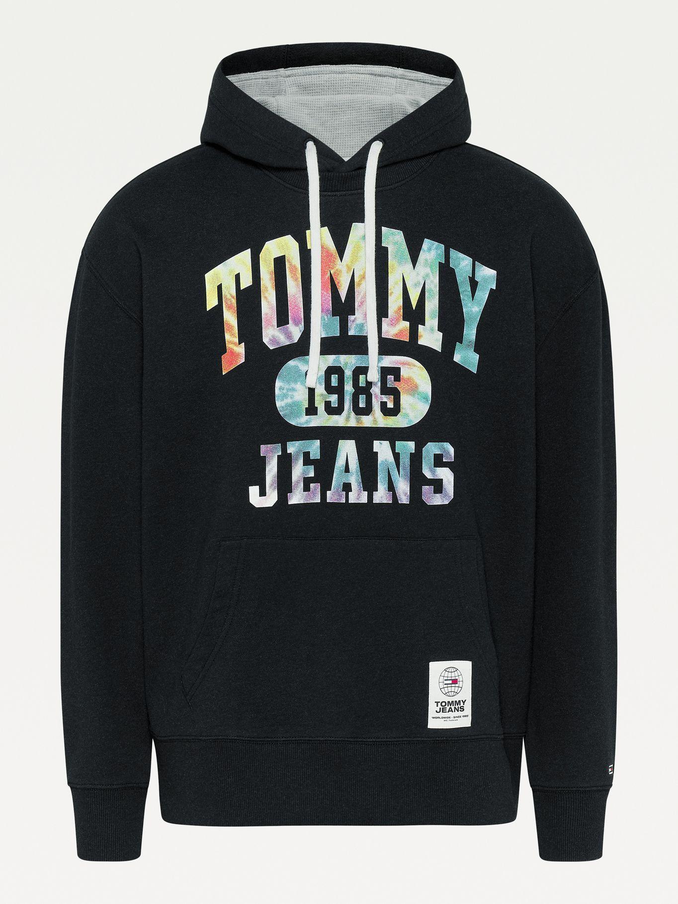 Polerón College Tie Dye Negro Tommy Jeans F2-3