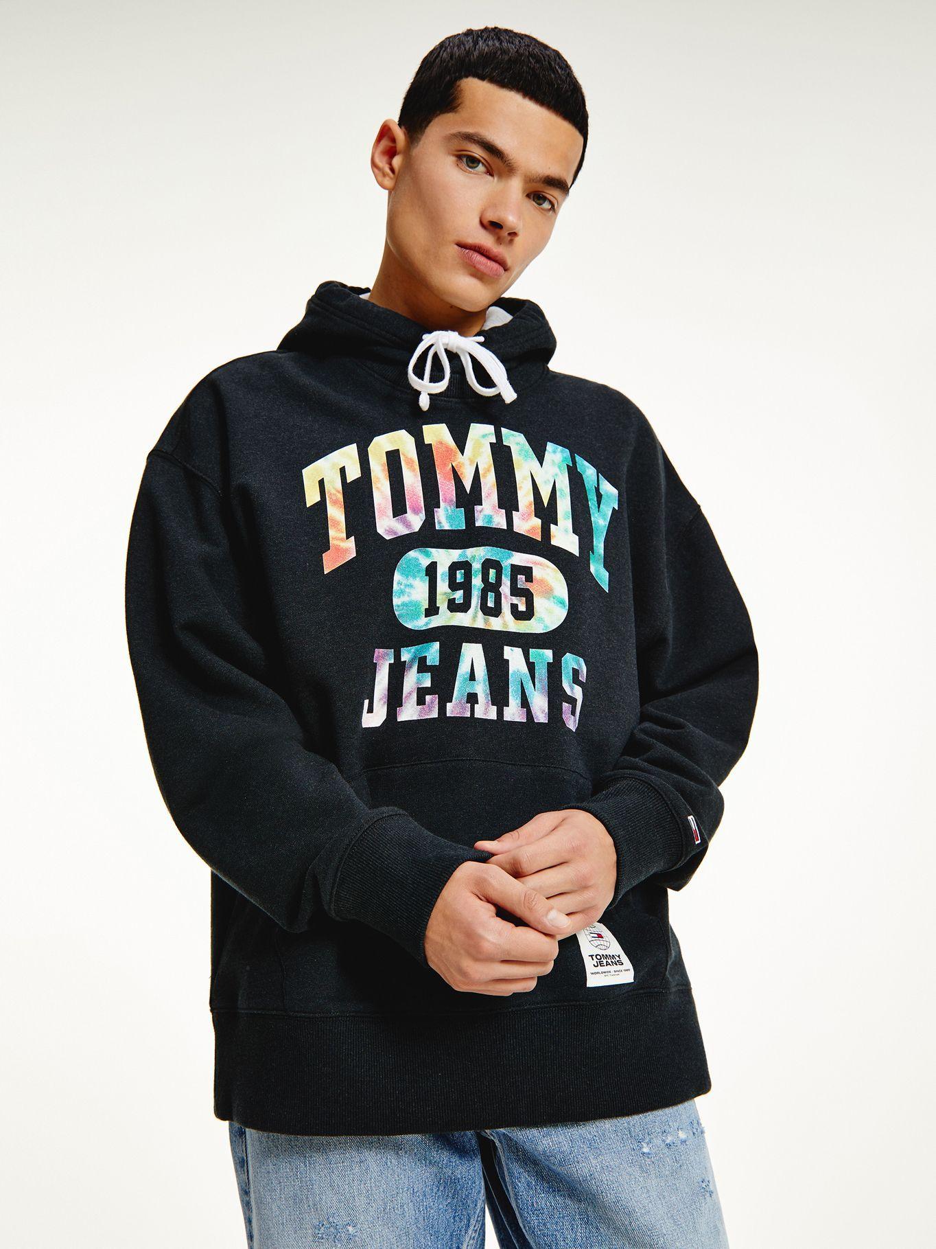 Polerón College Tie Dye Negro Tommy Jeans F2-0